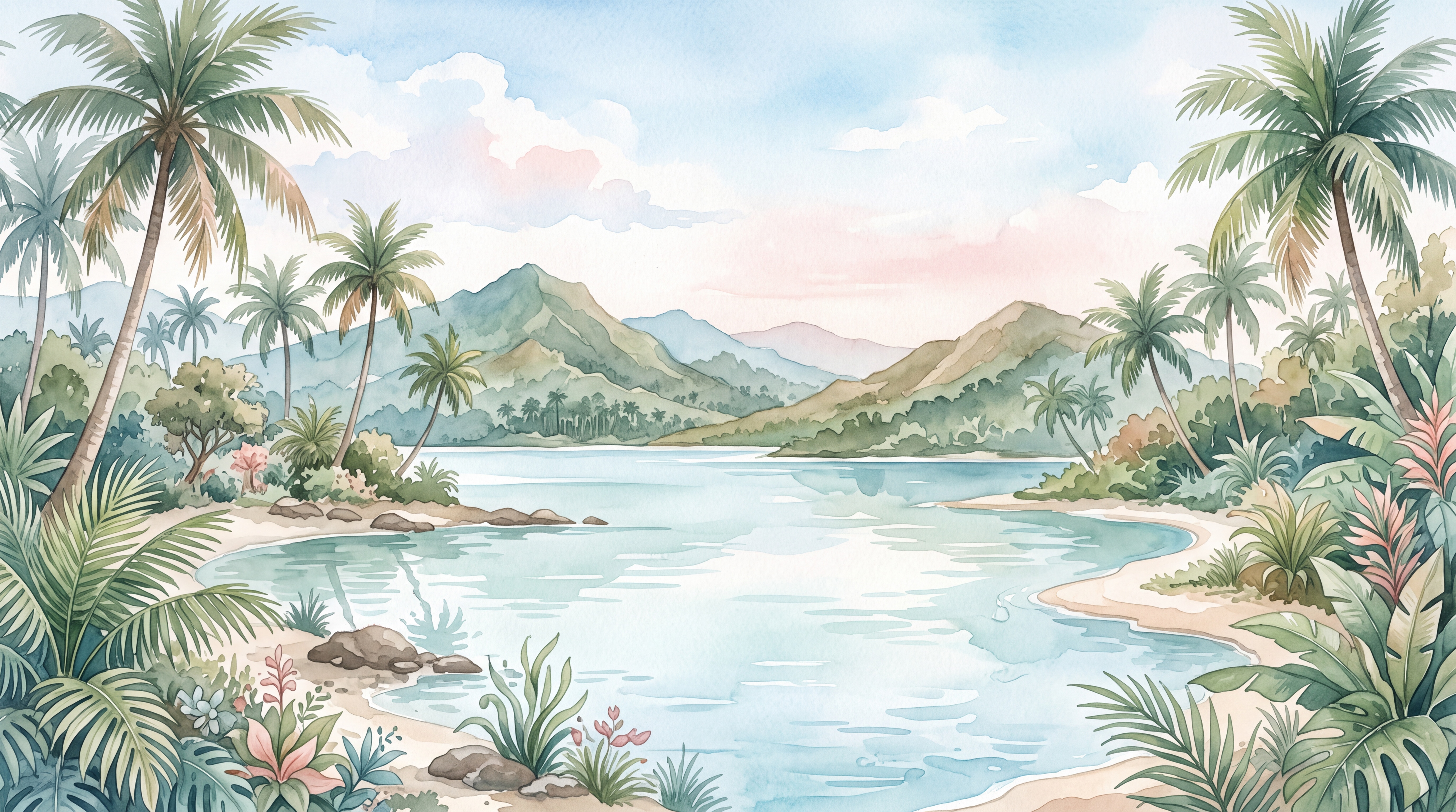 Aqua Pattern Decorative Wallpaper Mural Layered, Peel-and-stick Finish