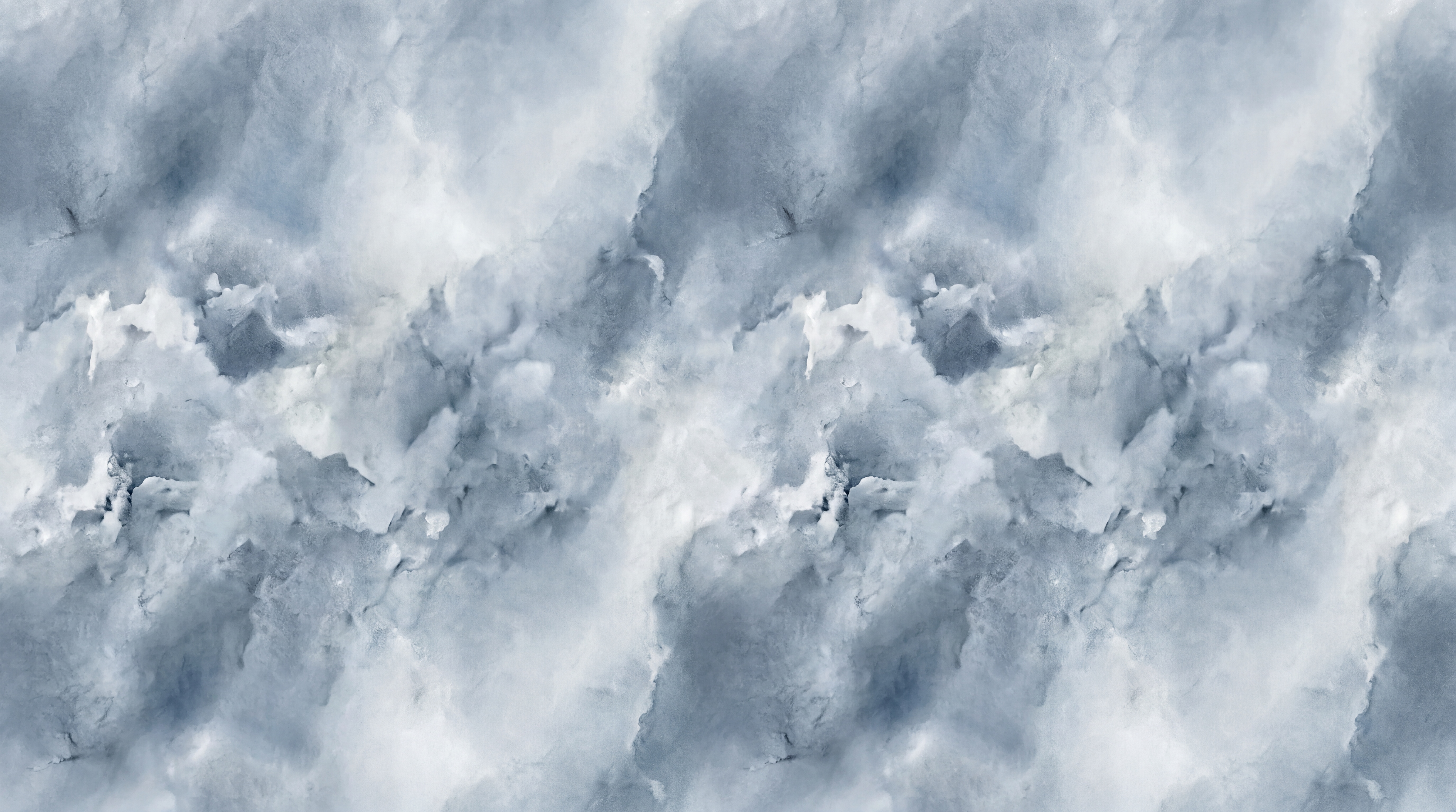 Blue Clouds Artful Wallpaper Mural Layered Forms Wallpaper Mural, Peel-and-stick Finish