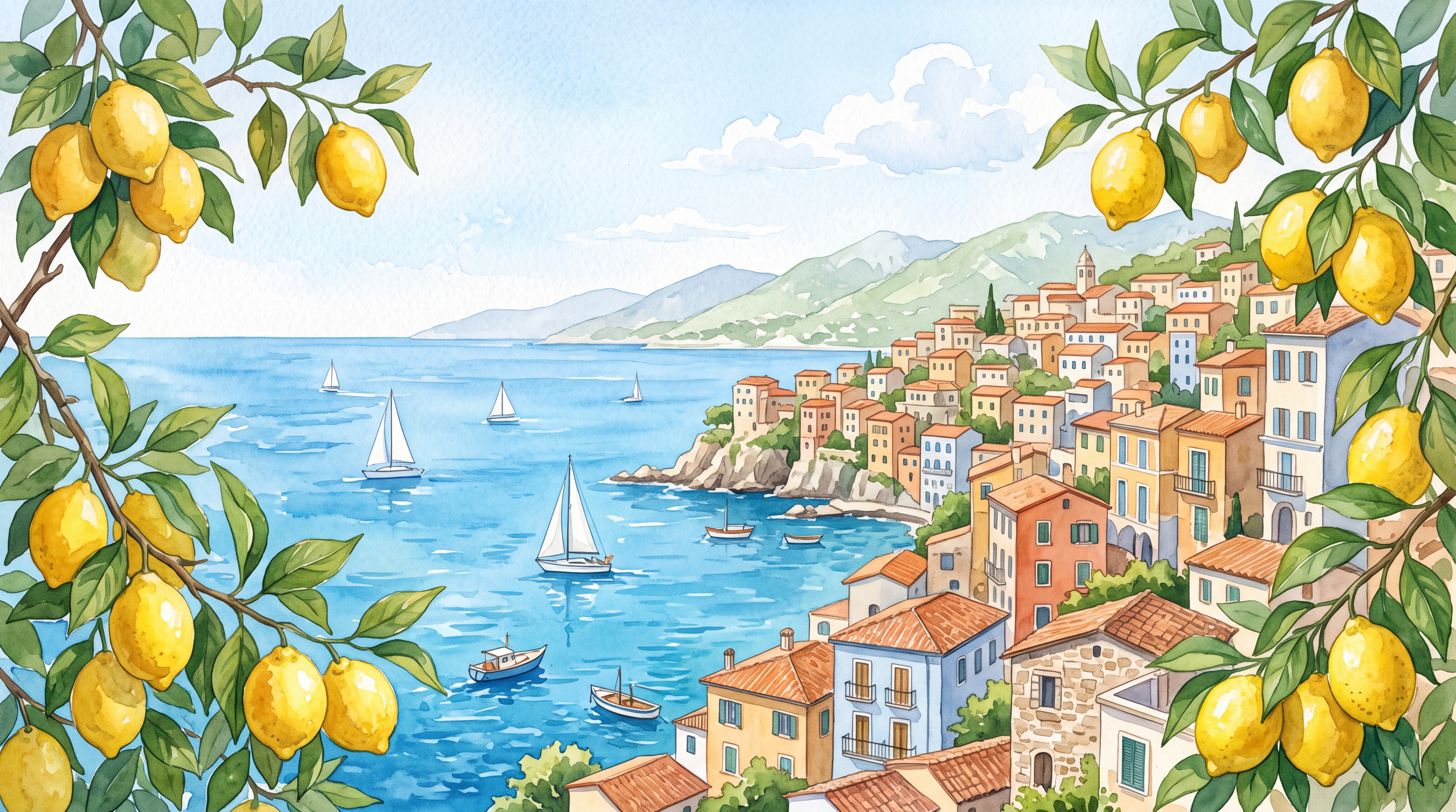 Blue Coastal Scenic Organic Wallpaper Mural Bedroom-wallpaper-murals, Peel-and-stick Finish