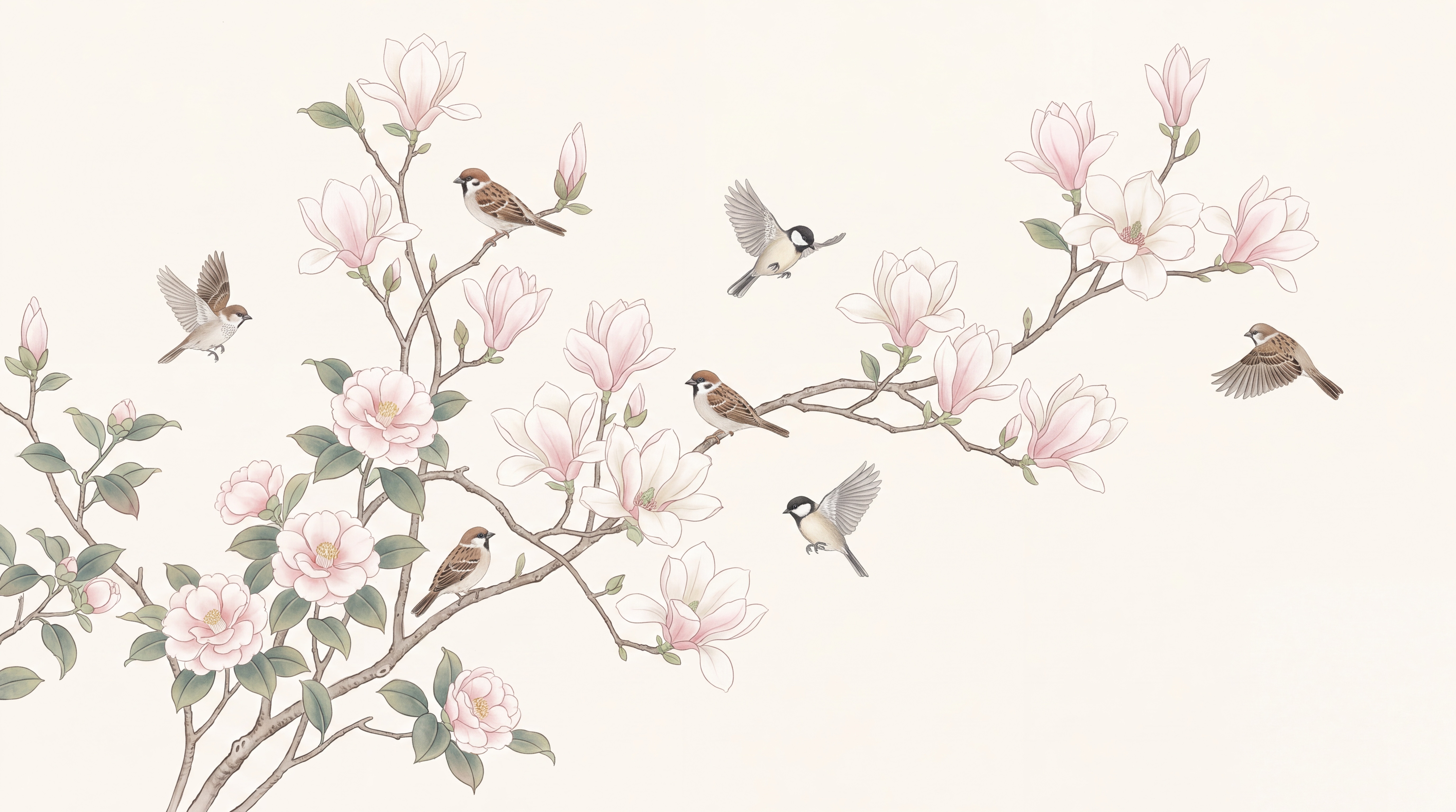 Pink Pattern Decorative Wallpaper Mural Layered Linear Wallpaper Mural, Peel-and-stick Finish