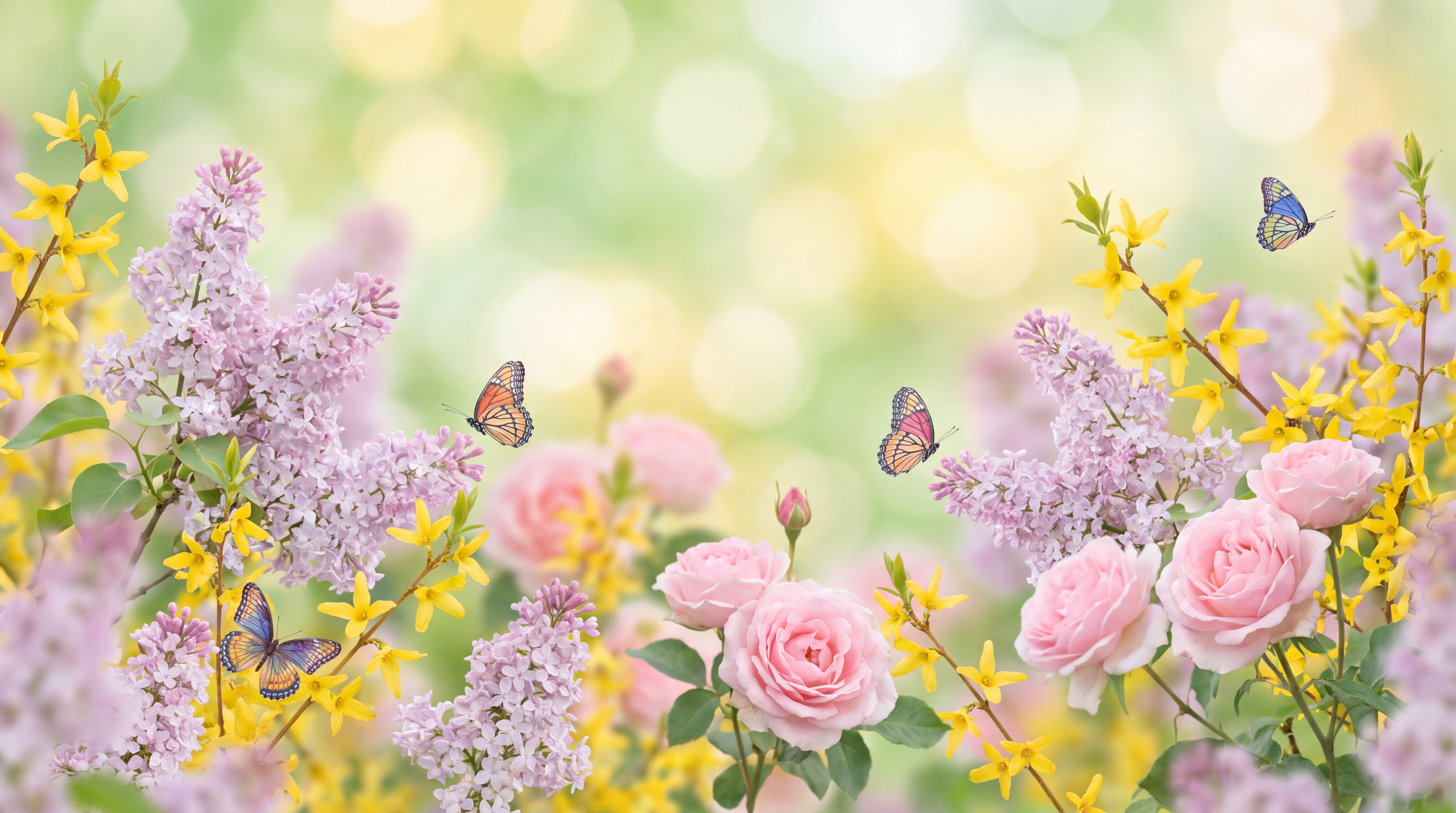 Pink Floral Botanical Atmospheric Wallpaper Mural, Peel-and-stick Finish