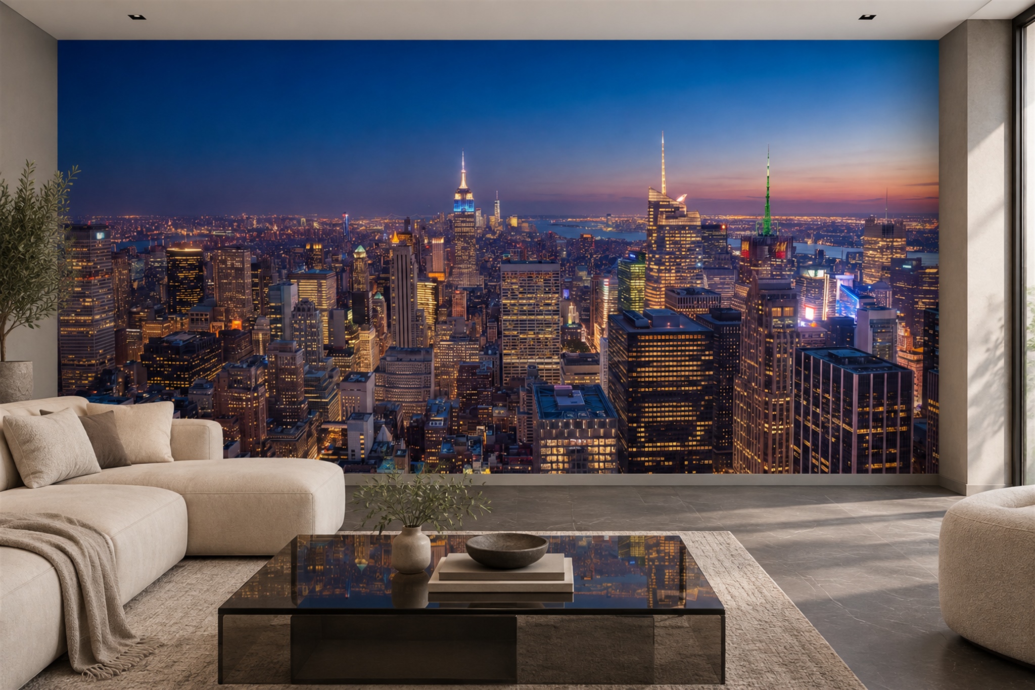 Blue Pattern Decorative Wallpaper Mural Hand Painted Wallpaper Mural Bedroom-wallpaper-murals, Peel-and-stick Finish
