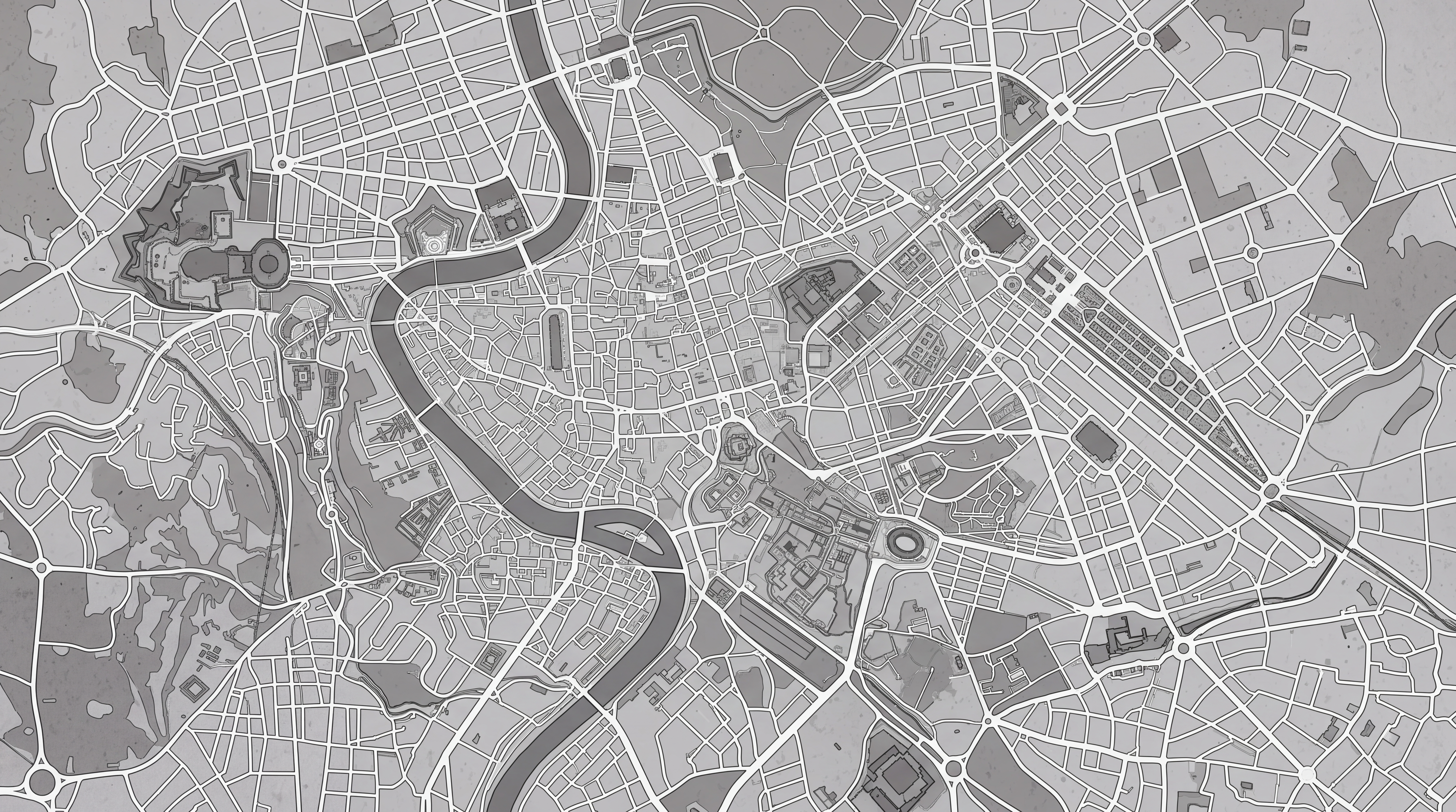 Grey Map Artful Wallpaper Mural, Peel-and-stick Finish