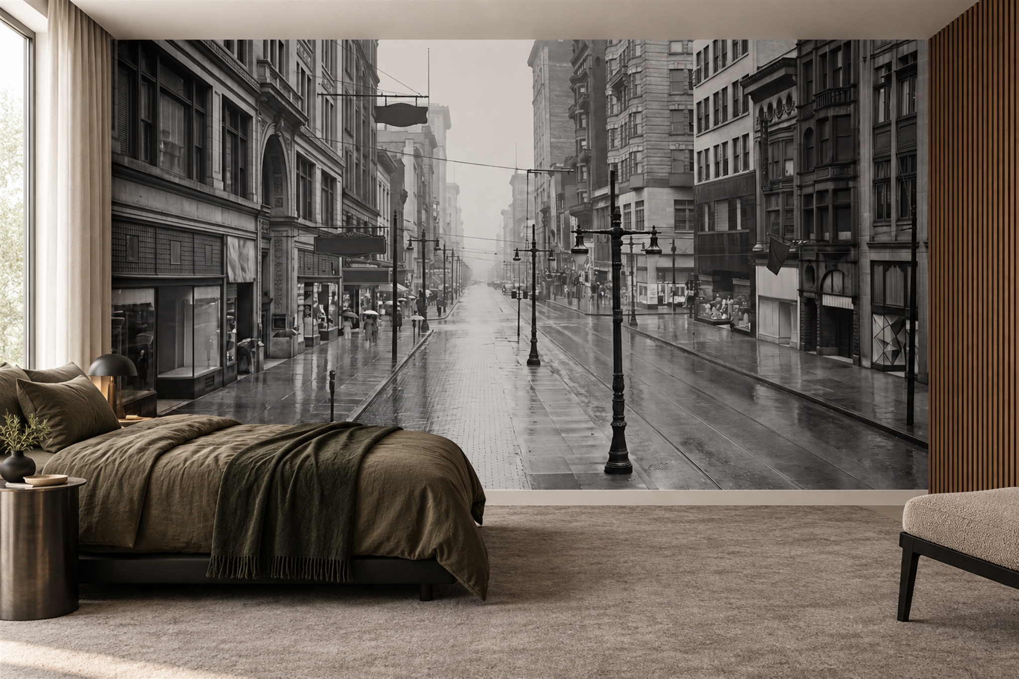 Grey Pattern Decorative Wallpaper Mural Layered Surface Wallpaper Mural Bedroom-wallpaper-murals, Peel-and-stick Finish