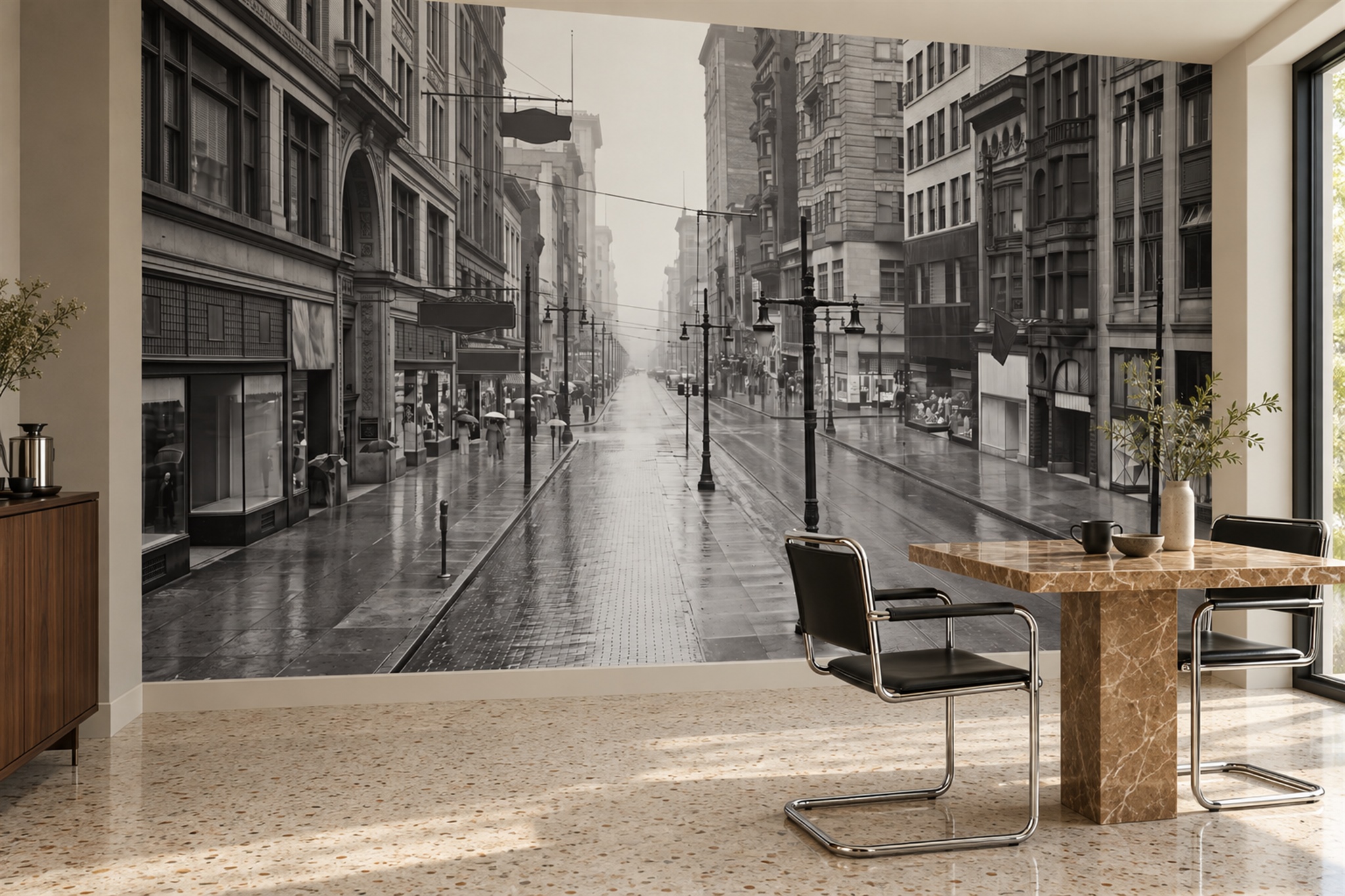 Grey Pattern Decorative Wallpaper Mural Layered Surface Wallpaper Mural Bedroom-wallpaper-murals, Peel-and-stick Finish