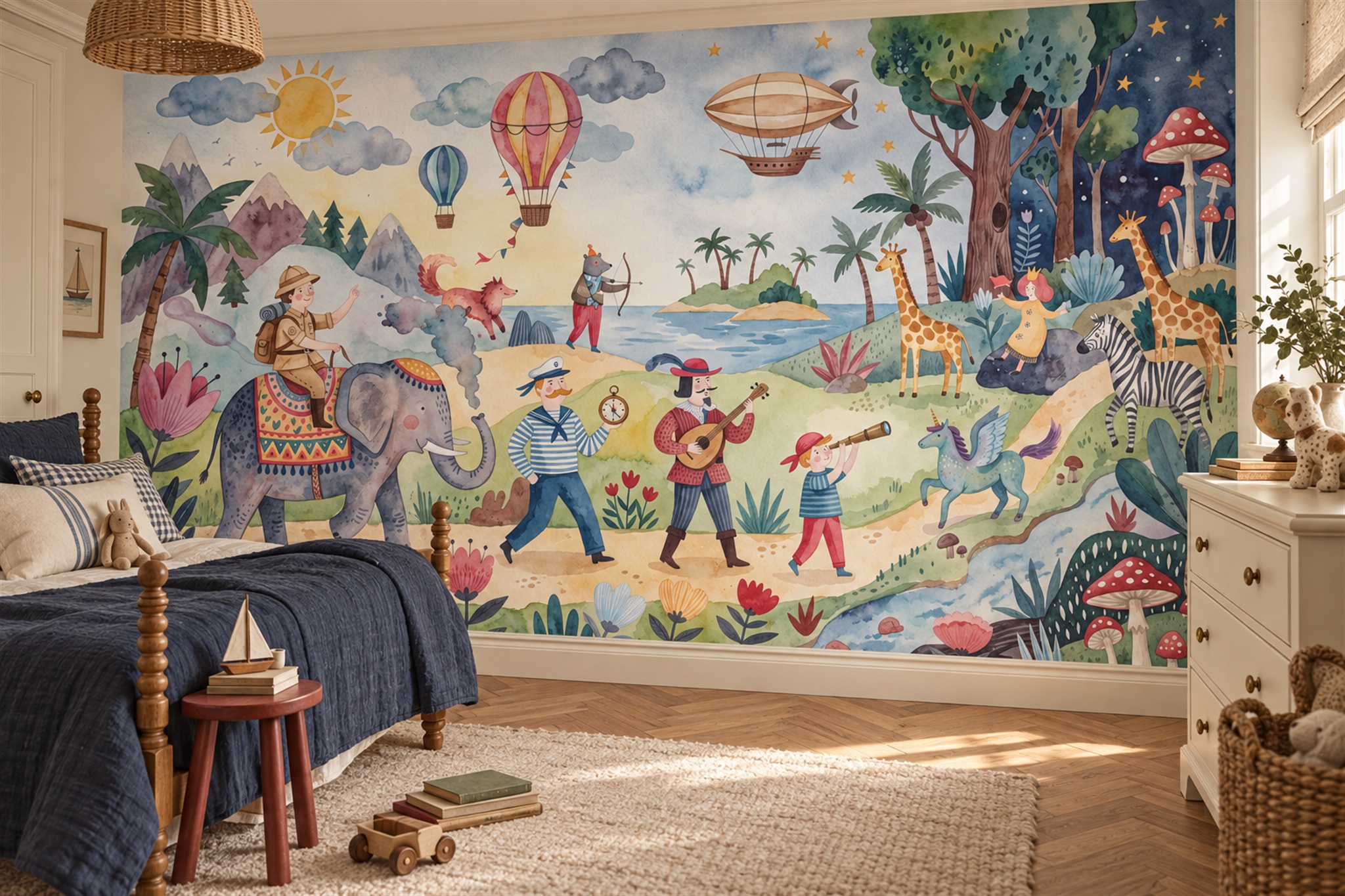 Is Mural Wallpaper Safe for Children’s Rooms? — wallpaper mural design preview, peel-and-stick finish