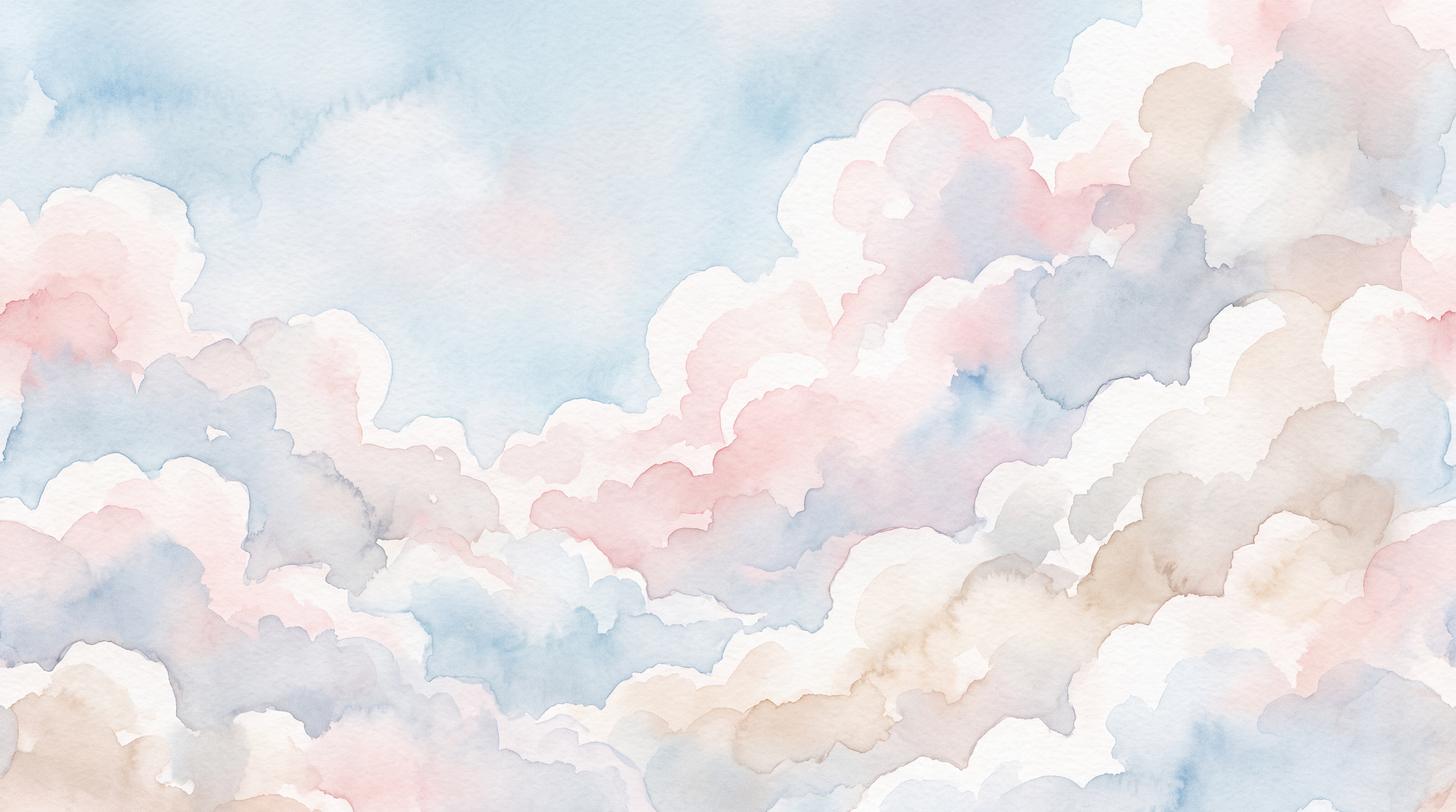 Pastel Clouds Artful Wallpaper Mural Bedroom-wallpaper-murals, Peel-and-stick Finish