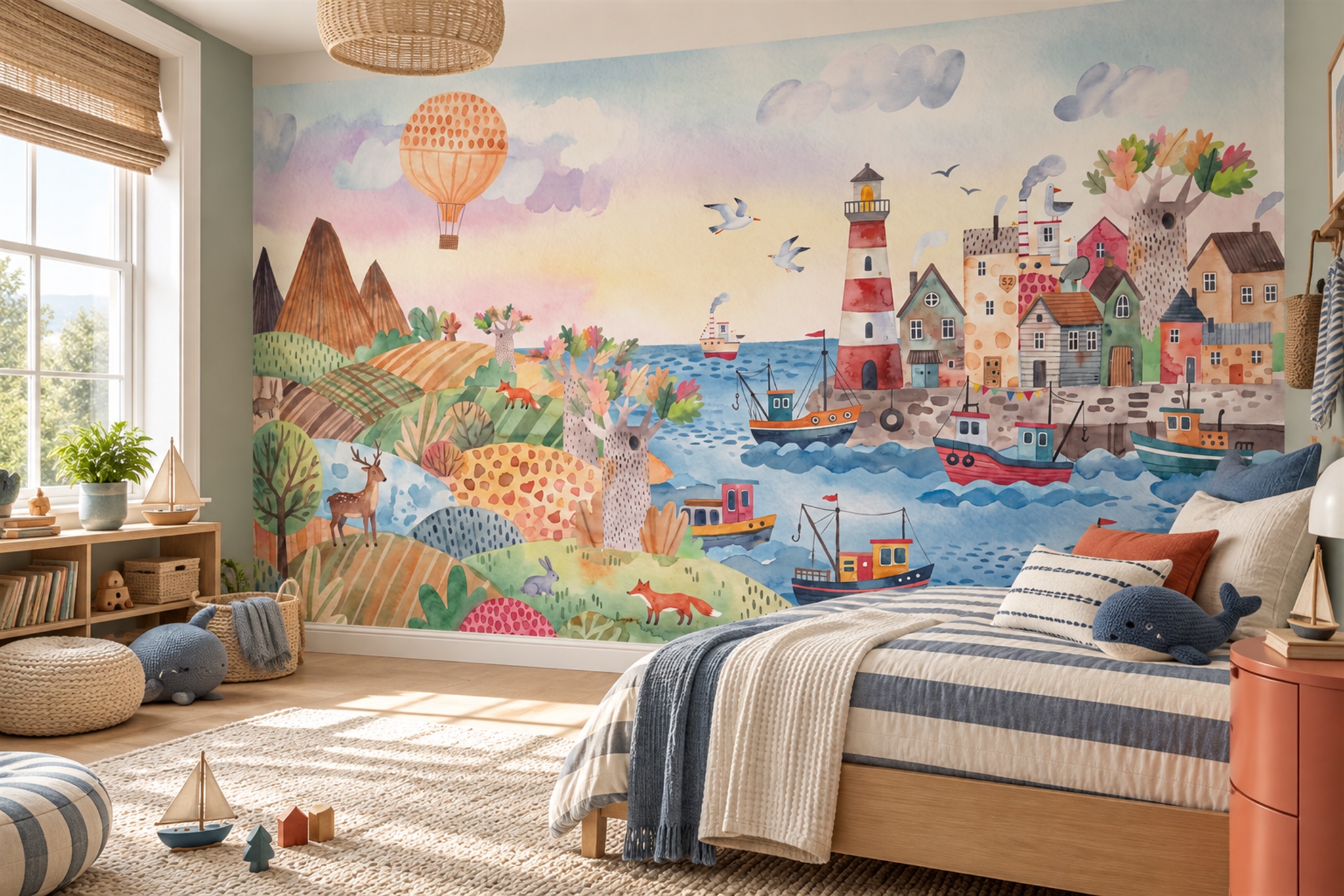 Pastel Pattern Decorative Organic Wallpaper Mural Accent-wall-wallpaper-murals, Peel-and-stick Finish