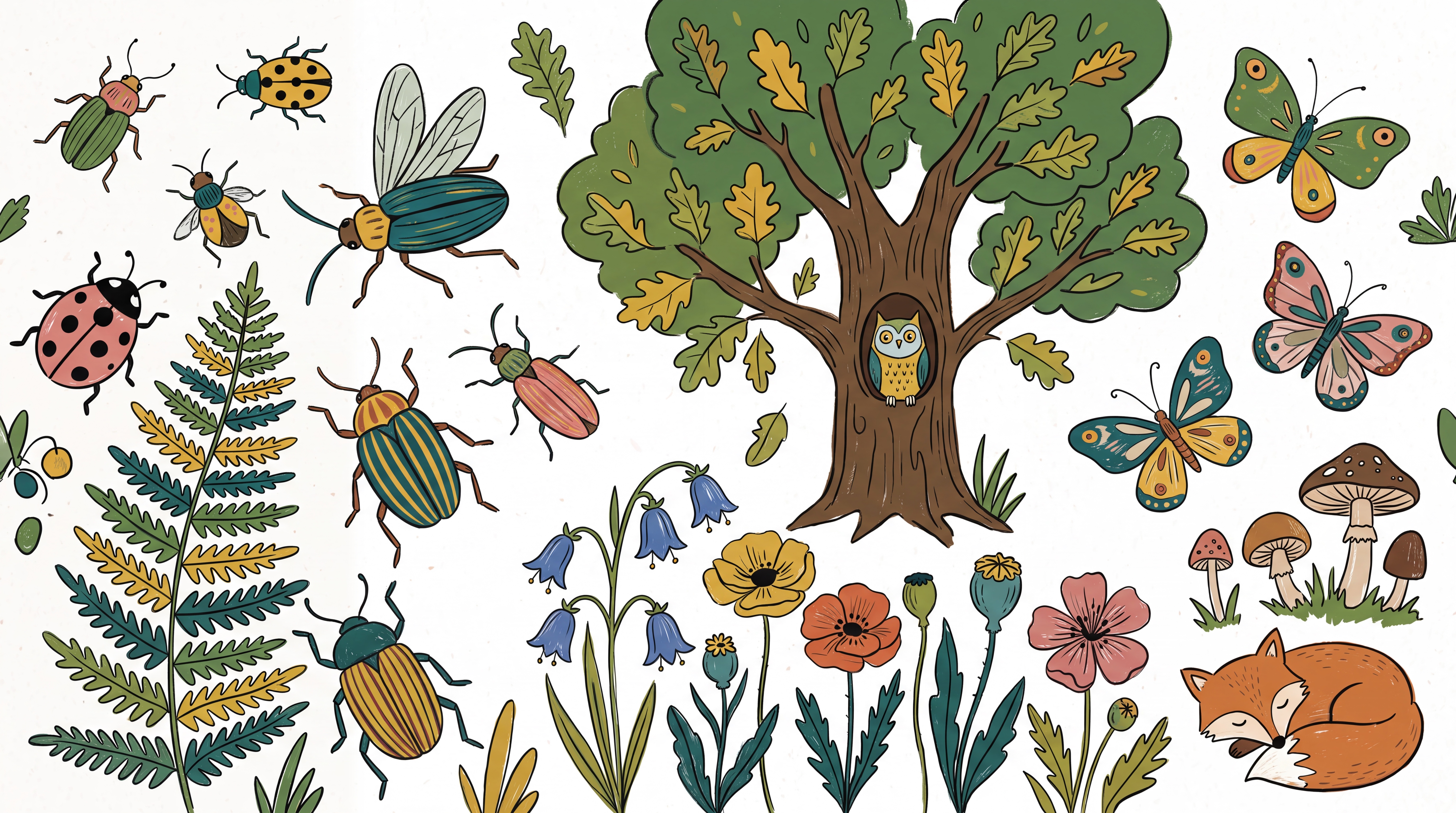 Green Woodland Scenic Layered Wallpaper Mural, Peel-and-stick Finish