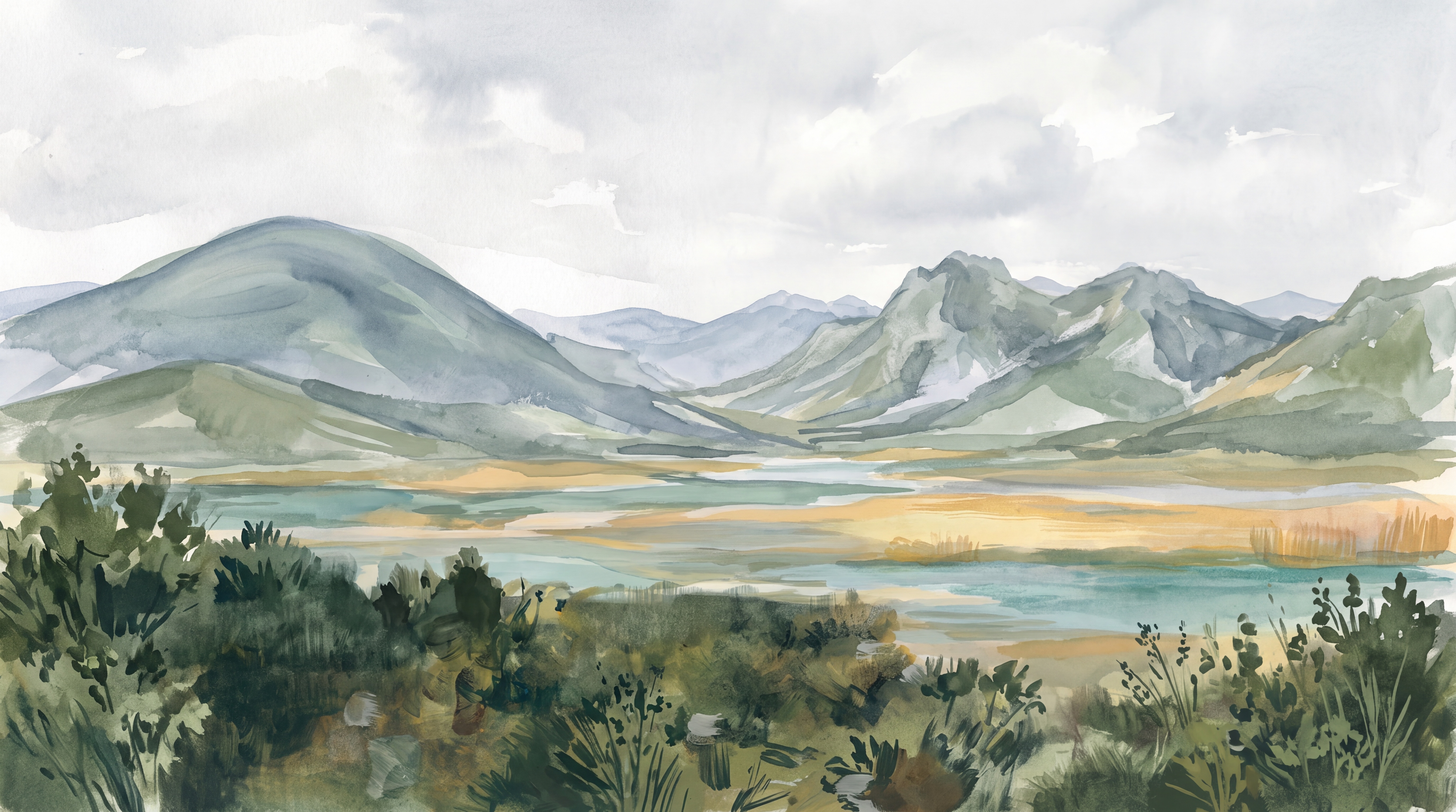 Green Mountain Scenic Decorative Wallpaper Mural, Peel-and-stick Finish