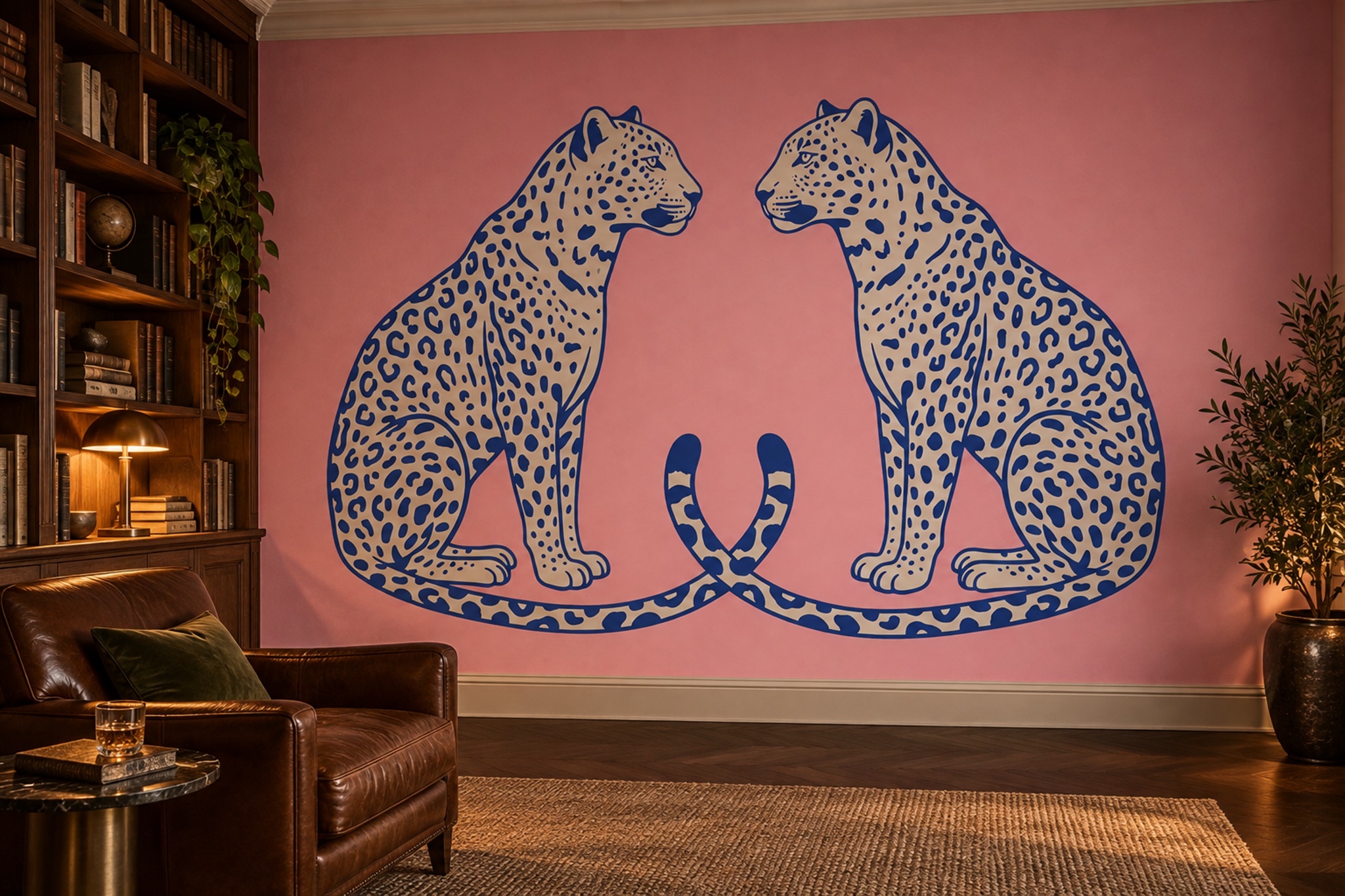 Pink Pattern Decorative Wallpaper Mural Layered Expressive Wallpaper Bedroom-wallpaper-murals, Peel-and-stick Finish