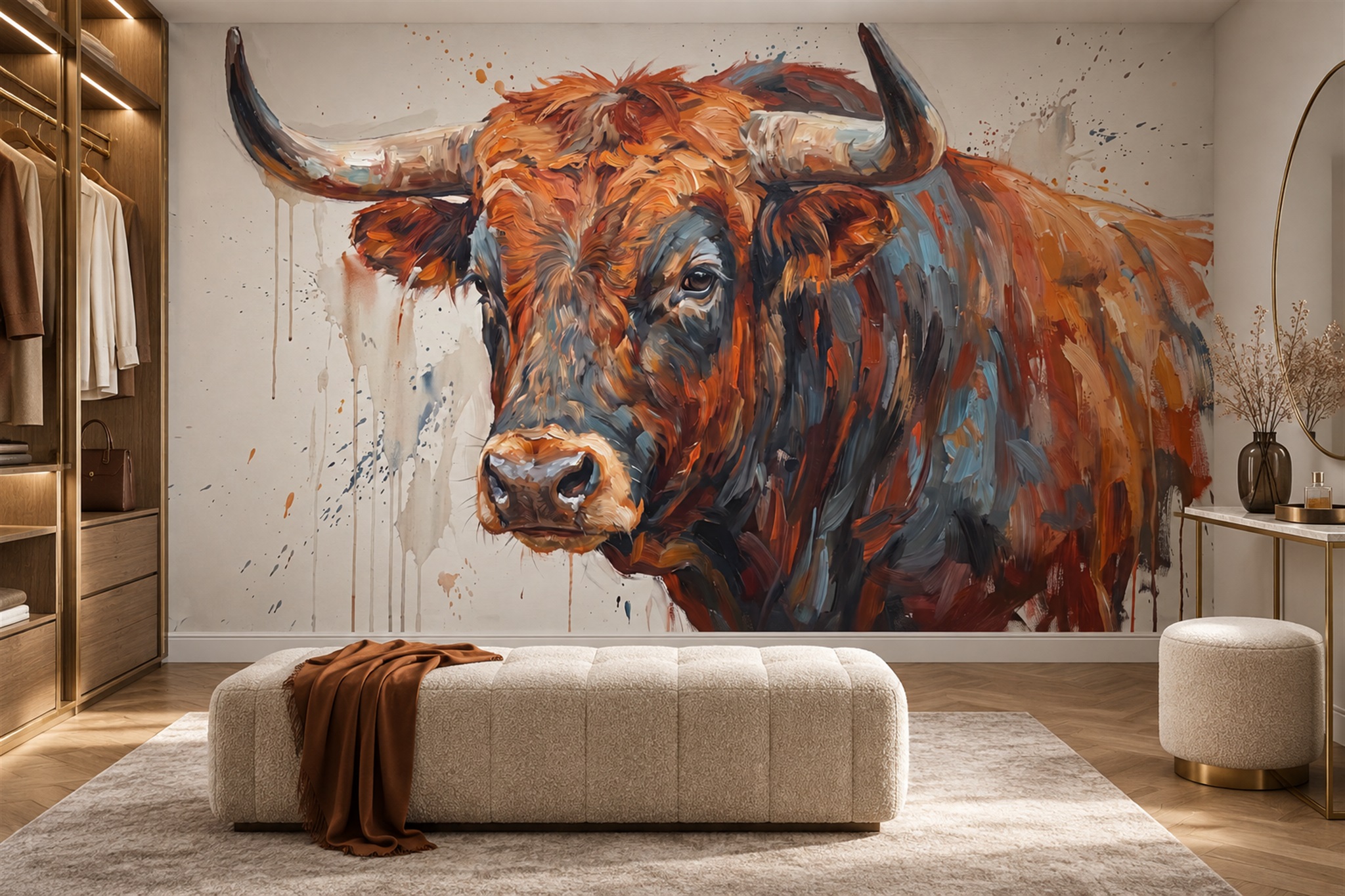 Rust Pattern Decorative Textured Wallpaper Mural Bedroom-wallpaper-murals, Peel-and-stick Finish