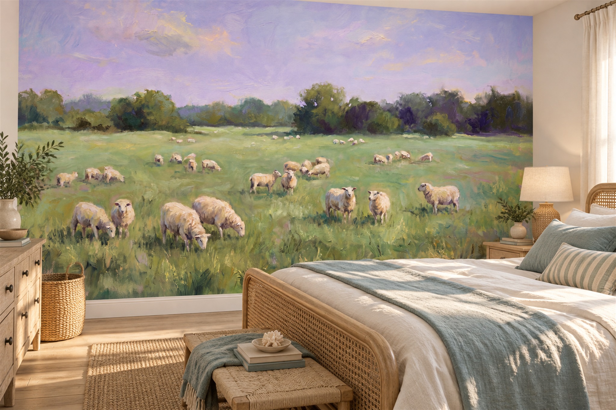 Green Pattern Decorative Wallpaper Mural Layered Measured Wallpaper Accent-wall-wallpaper-murals, Peel-and-stick Finish