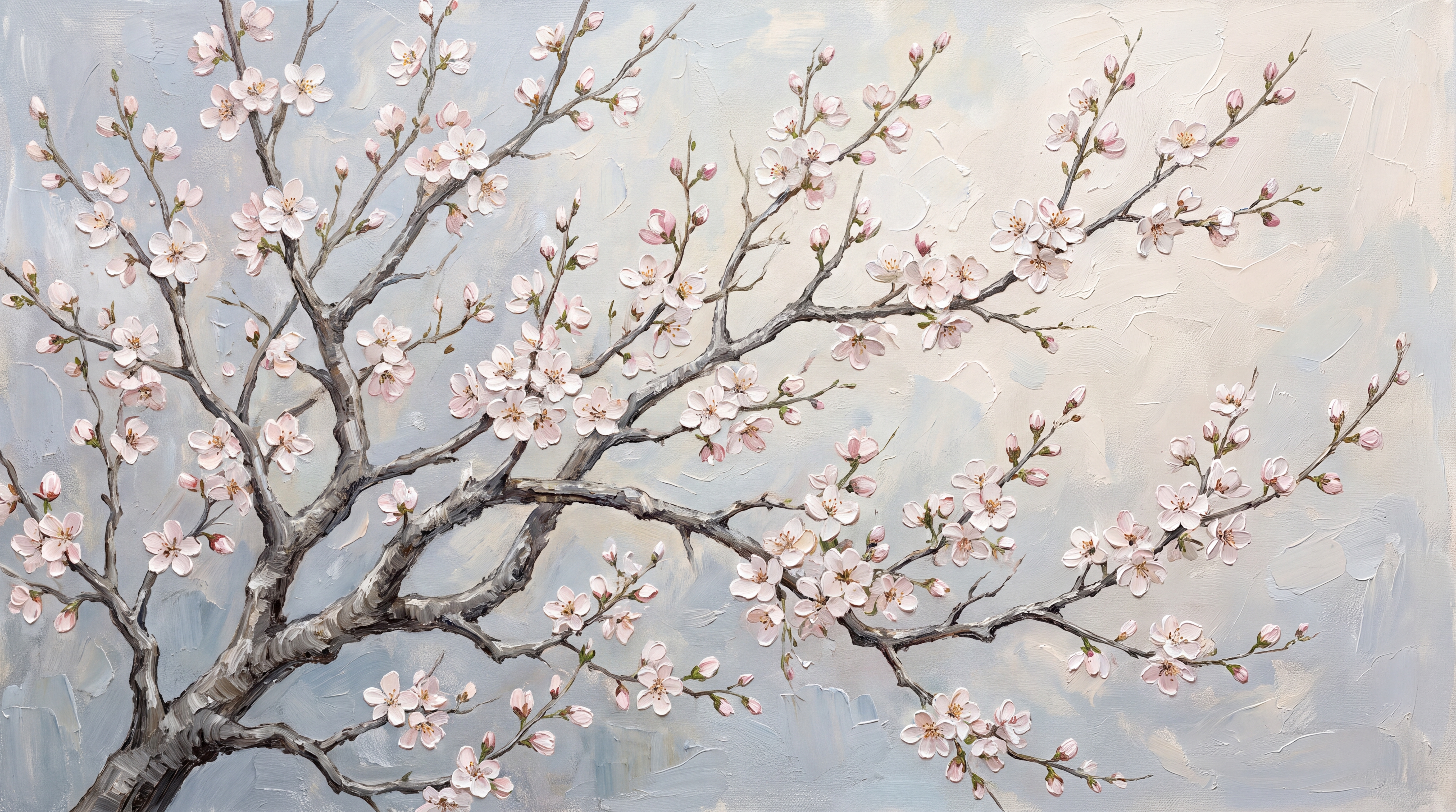 Grey Pattern Decorative Blossom Wallpaper Mural, Peel-and-stick Finish