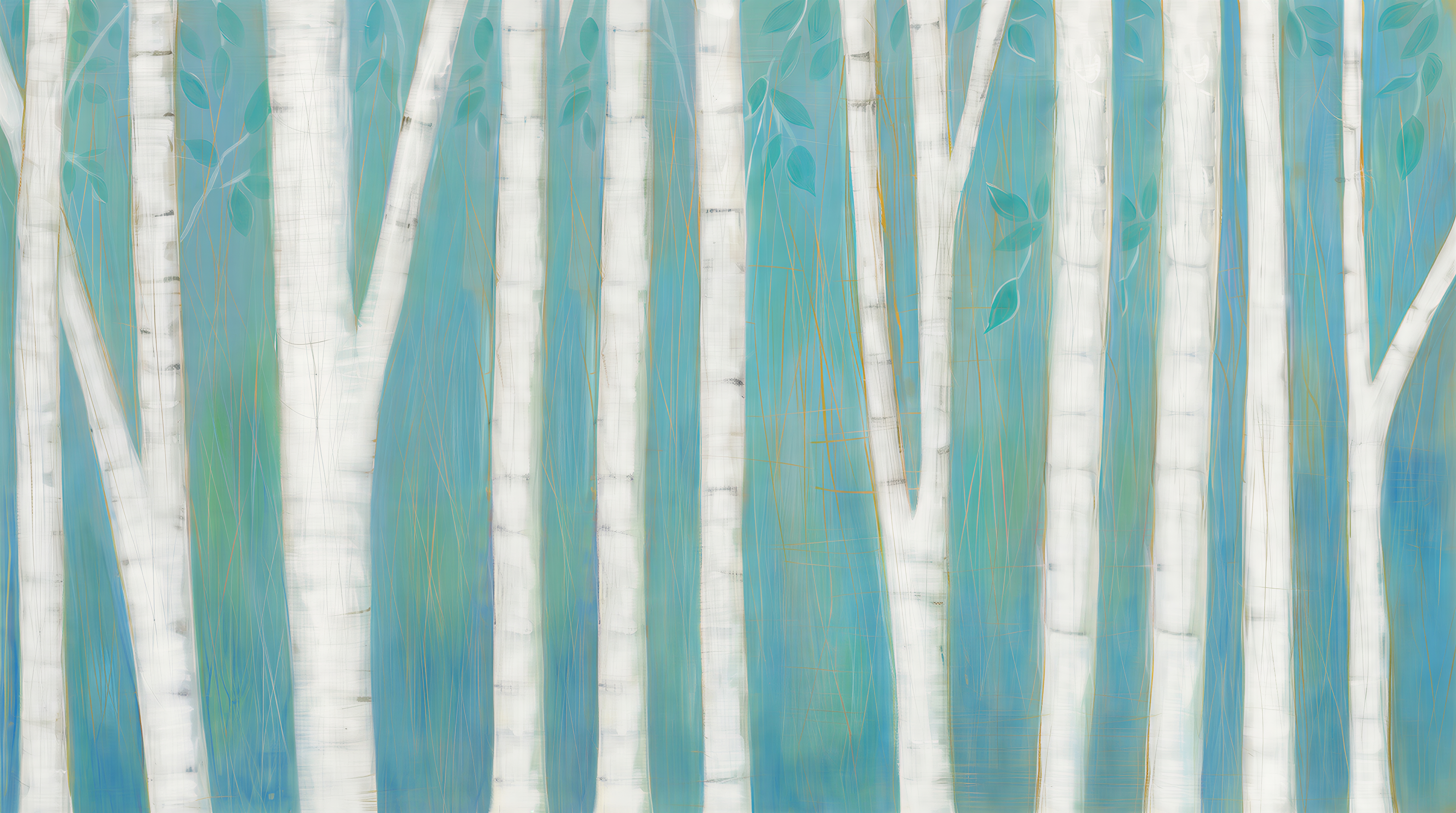 Teal Scenic Scenic Wallpaper Mural, Peel-and-stick Finish