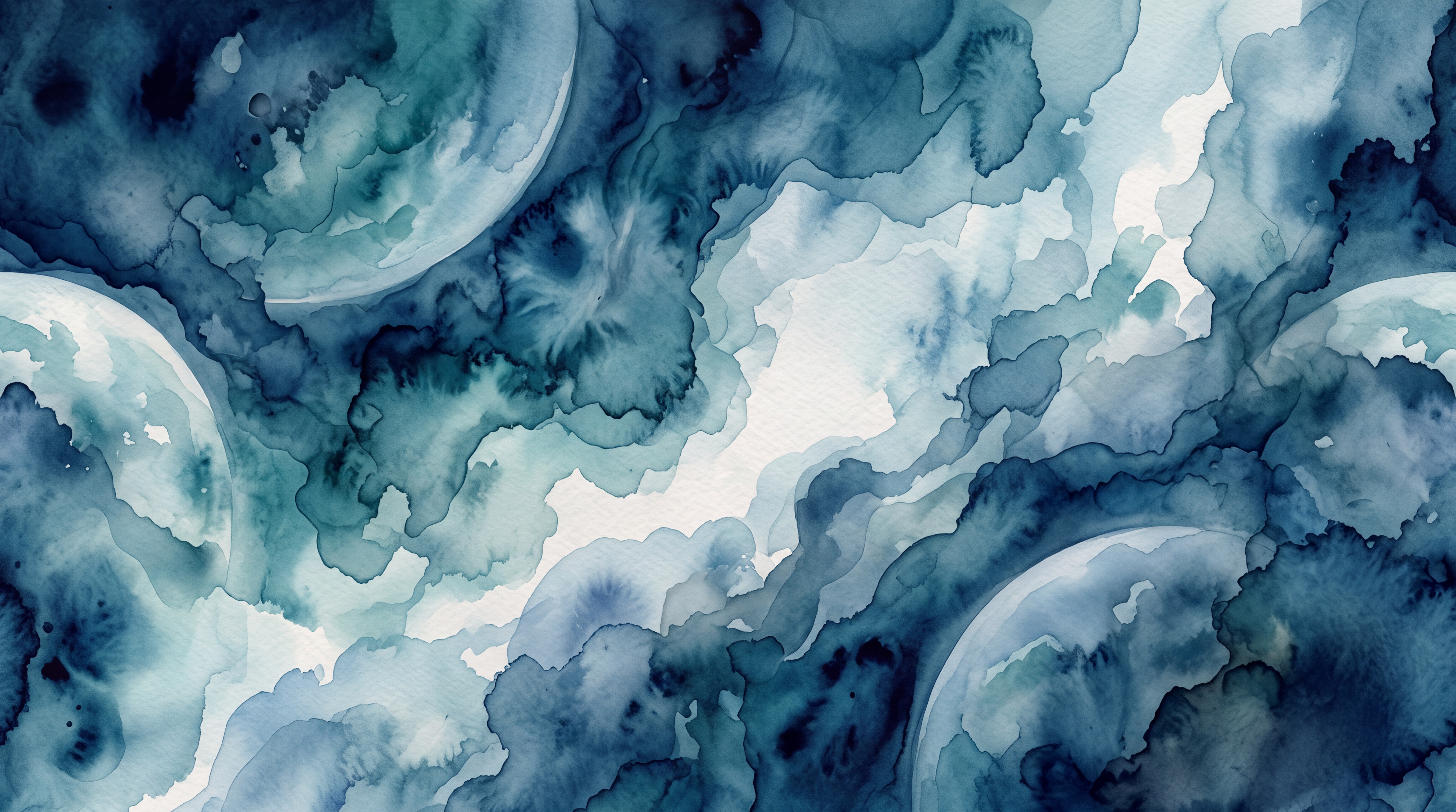 Blue Fluid Artful Painterly Wallpaper Mural Bedroom-wallpaper-murals, Peel-and-stick Finish