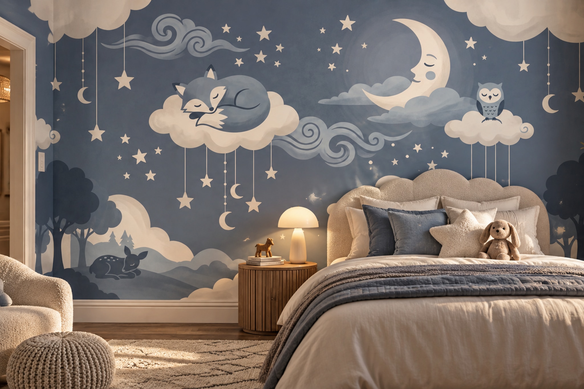 Grey Pattern Decorative Wallpaper Mural Layered Leaves Wallpaper Mural Bedroom-wallpaper-murals, Peel-and-stick Finish