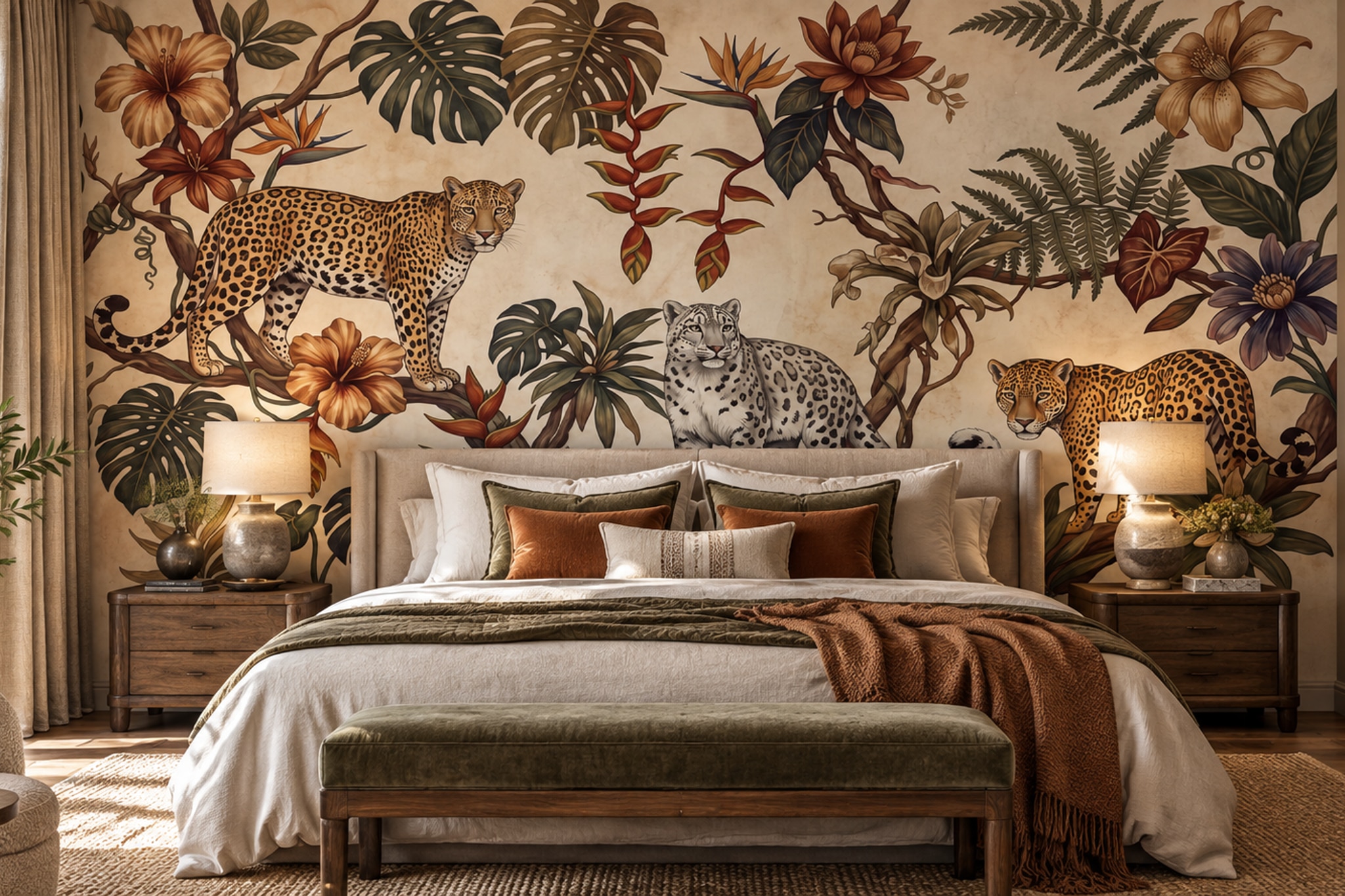 Beige Pattern Decorative Wallpaper Mural Layered Graphic Wallpaper Mural Bedroom-wallpaper-murals, Peel-and-stick Finish