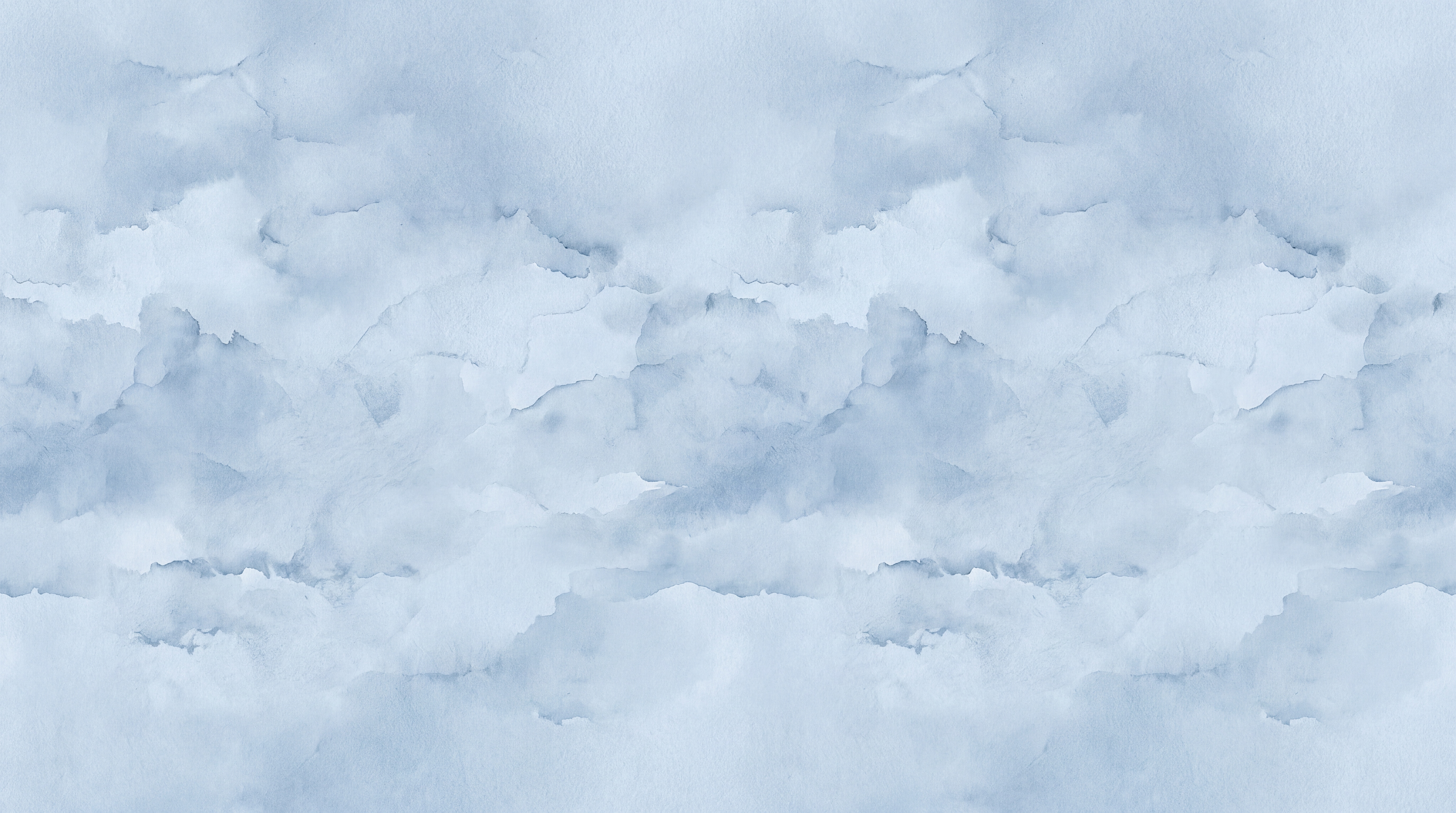 Blue Clouds Artful Wallpaper Mural Layered Composition Wallpaper Mural Feature-wall-wallpaper-murals, Peel-and-stick Finish
