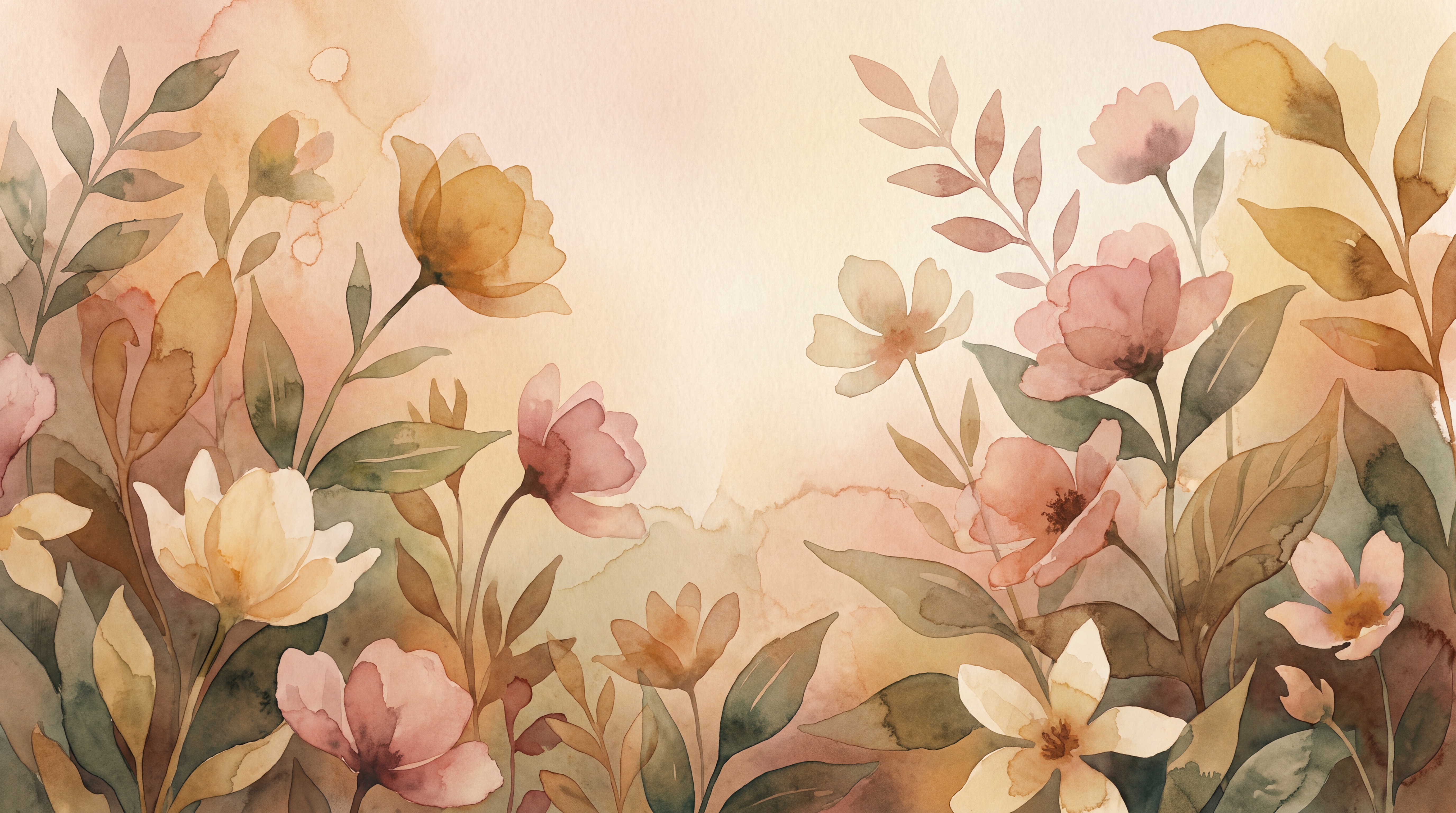 Peach Floral Botanical Textured Wallpaper Mural Accent-wall-wallpaper-murals, Peel-and-stick Finish