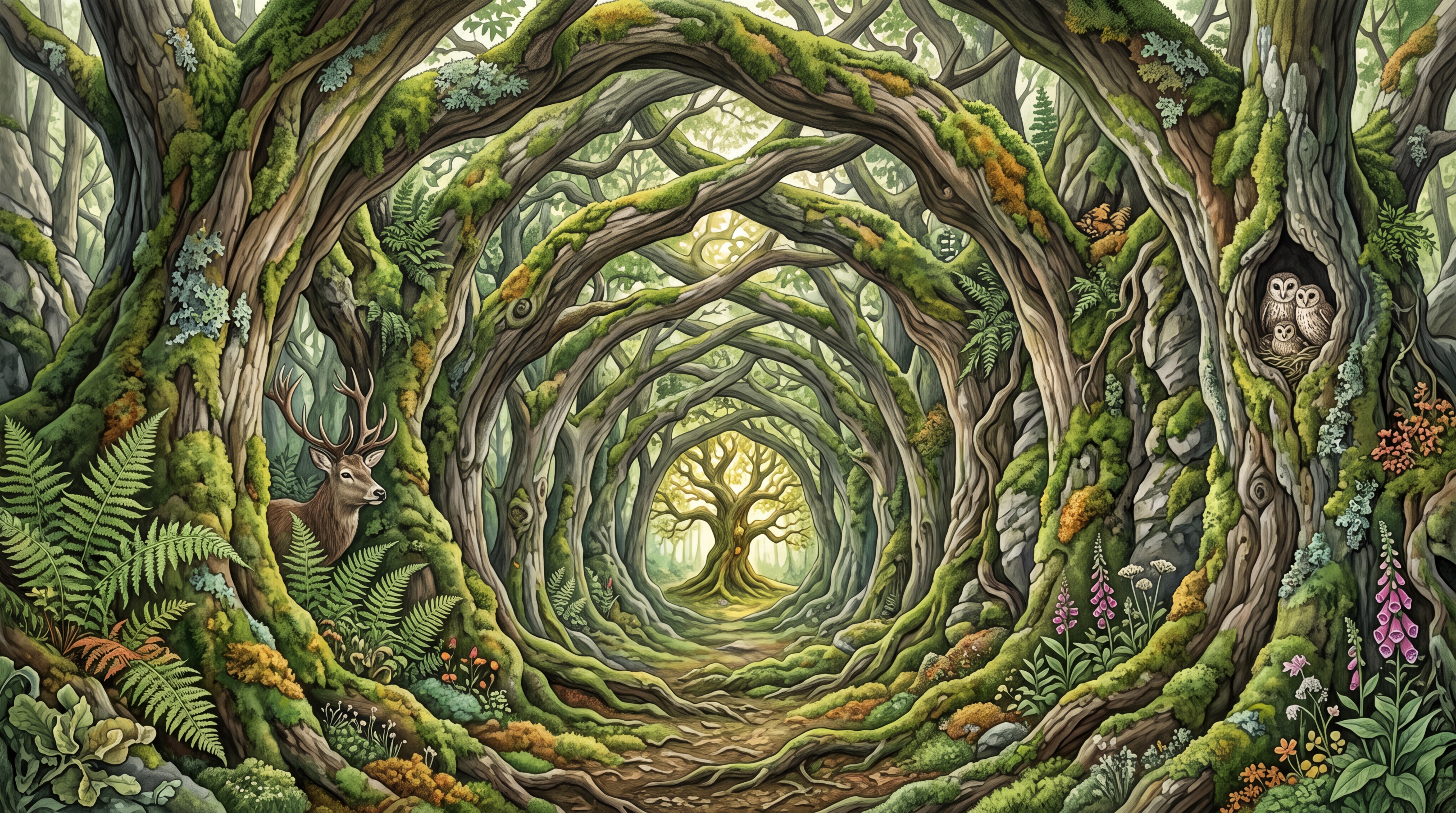 Green Scenic Scenic Organic Wallpaper Mural, Peel-and-stick Finish
