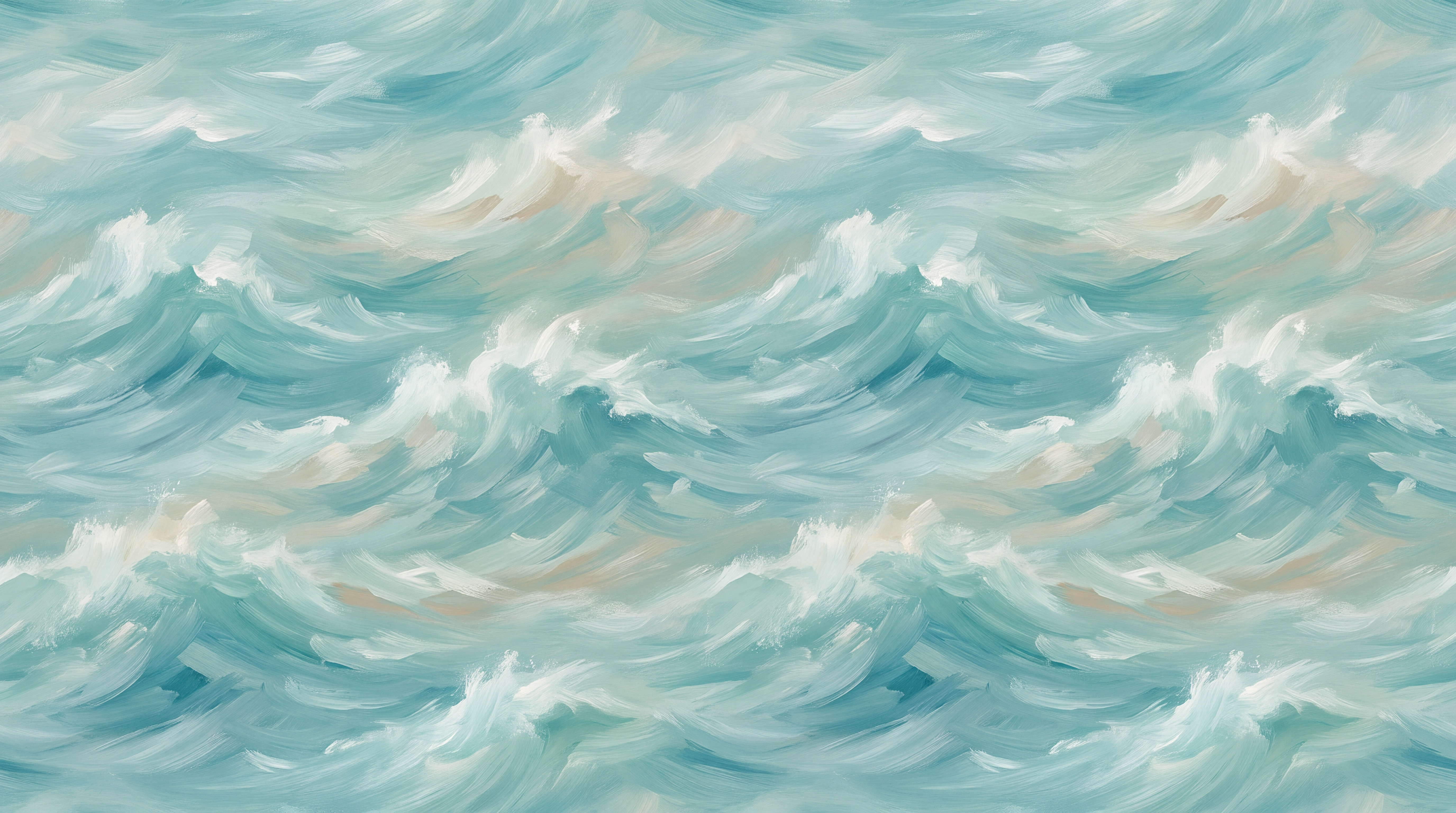 Aqua Waves Artful Abstract Wallpaper Mural, Peel-and-stick Finish