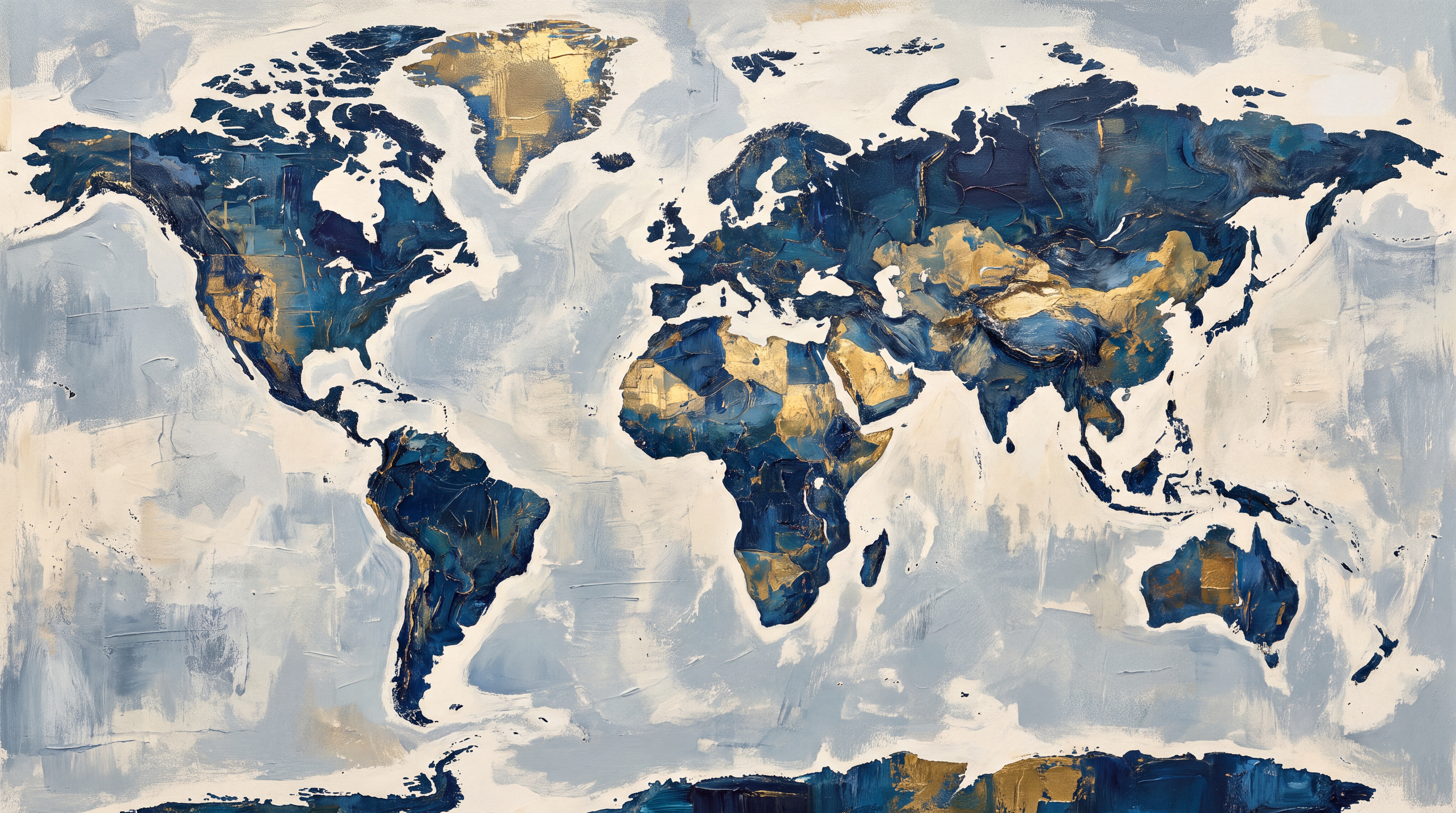 Blue Map Artful Wallpaper Mural, Peel-and-stick Finish