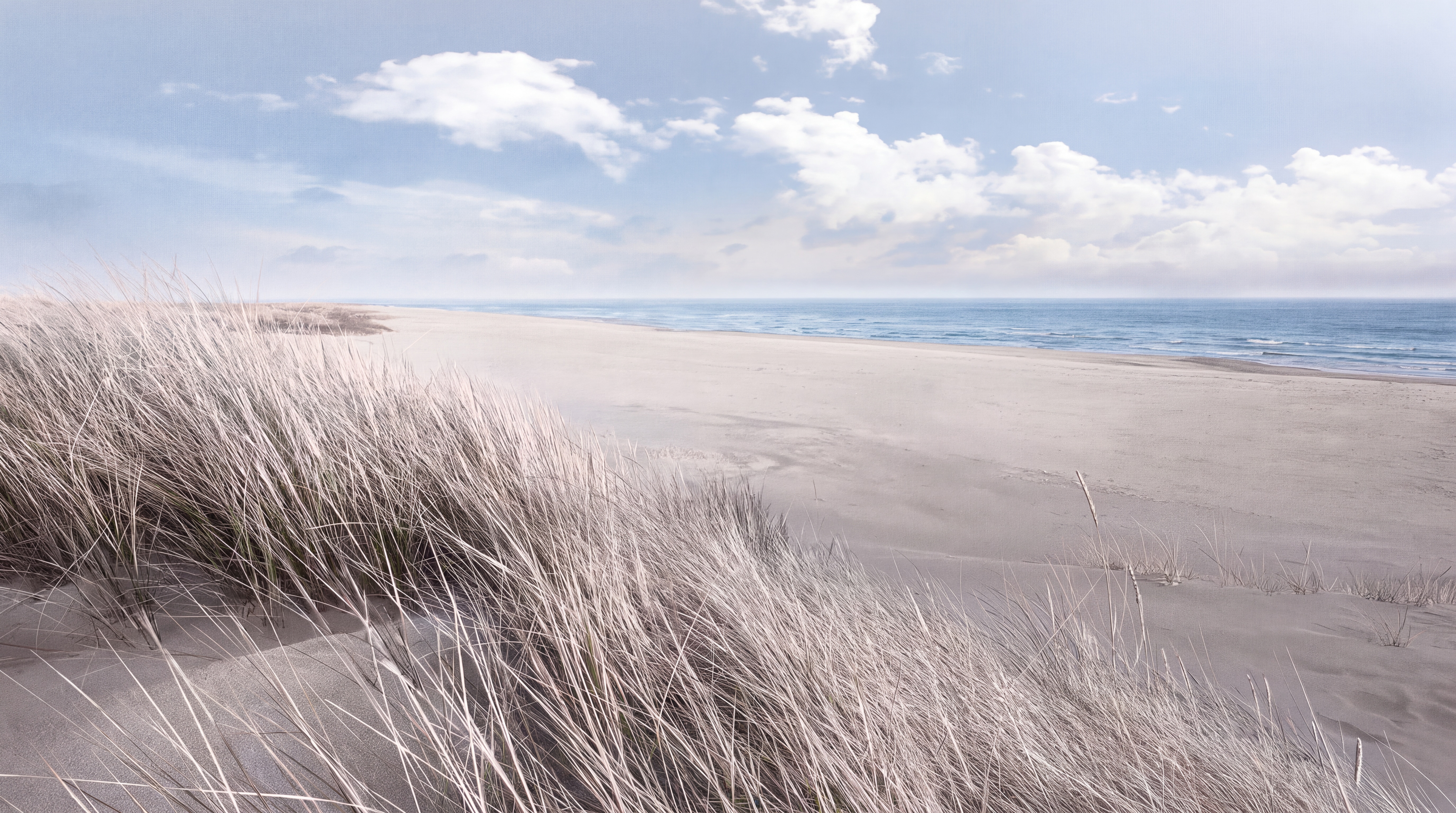 Beige Beach Scenic Decorative Wallpaper Mural, Peel-and-stick Finish