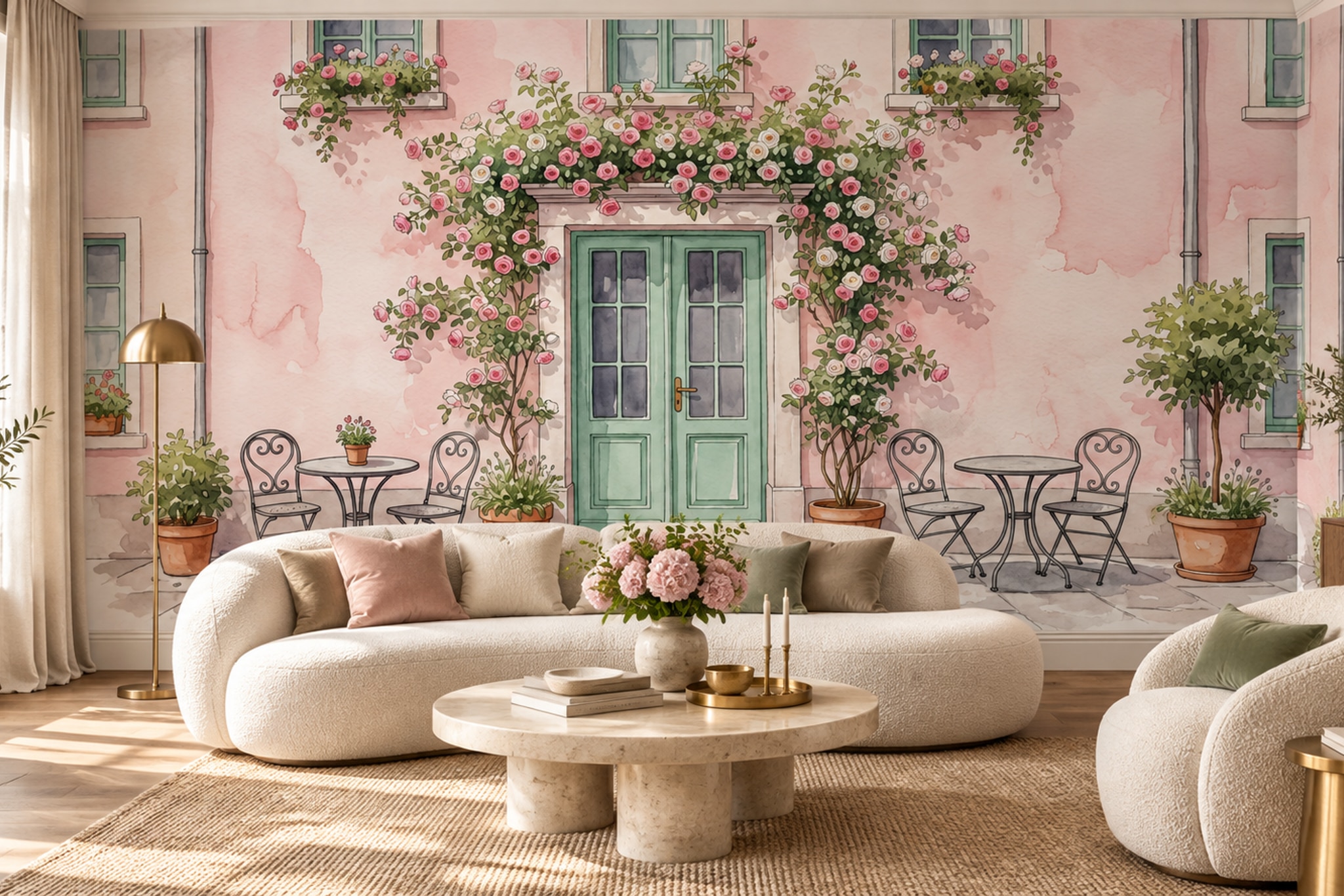 What If Your Wall Is Not Perfectly Straight? — wallpaper mural design preview, peel-and-stick finish