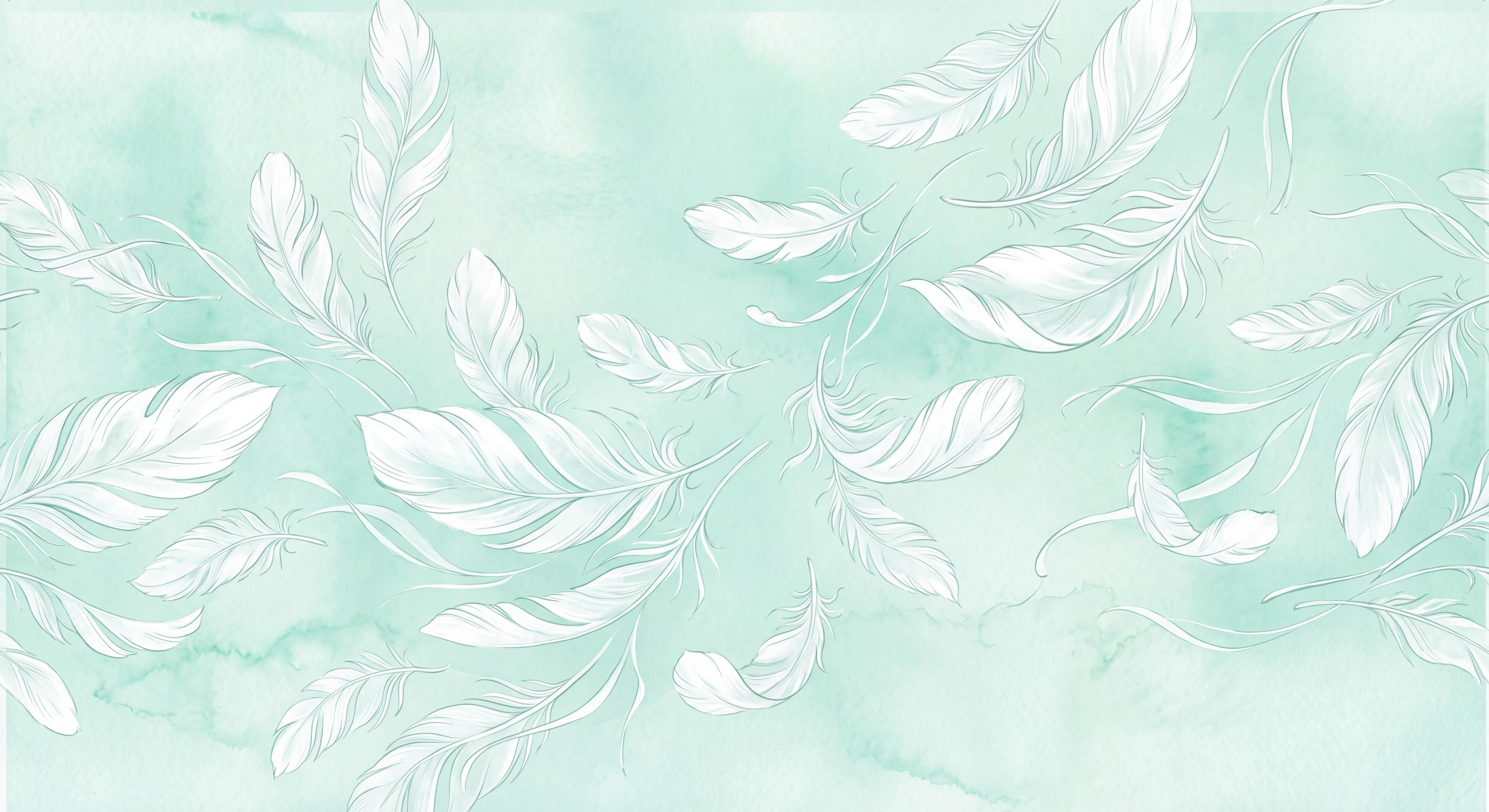 Mint Leaf Botanical Wallpaper Mural, Peel-and-stick Finish
