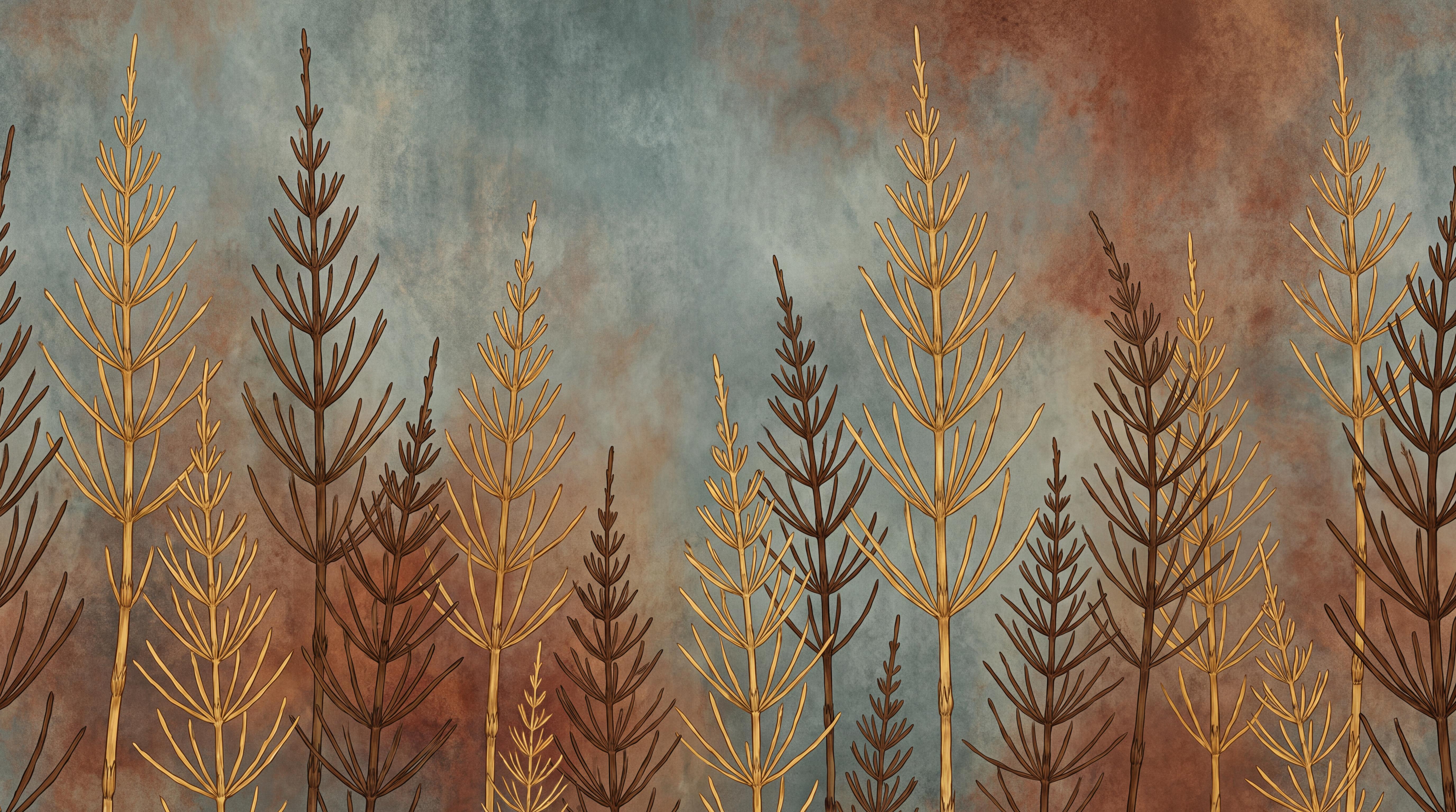 Rust Trees Scenic Wallpaper Mural, Peel-and-stick Finish