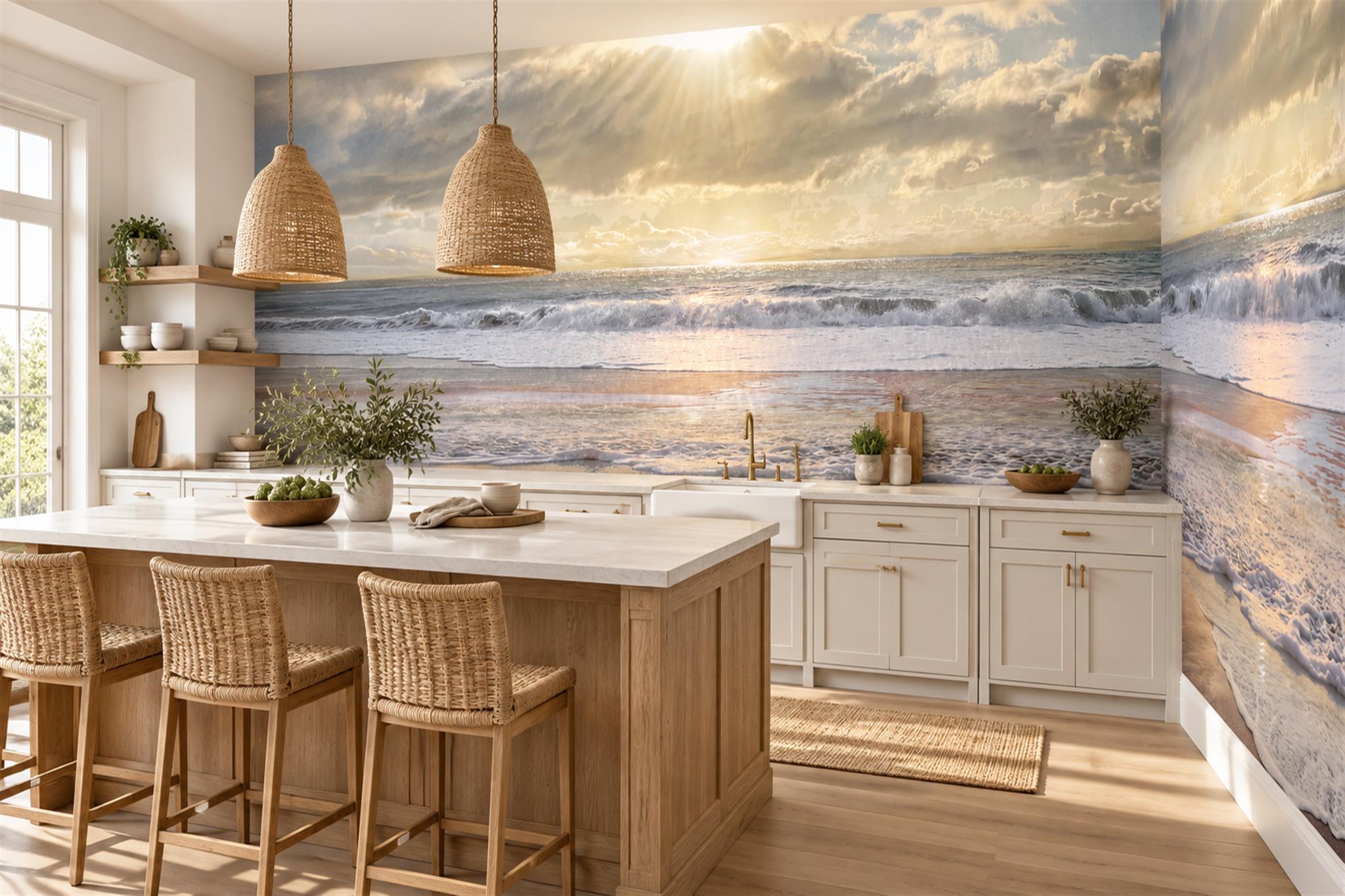 Gold Pattern Decorative Wallpaper Mural Layered Illustrated Wallpaper Dining-room-wallpaper-murals, Peel-and-stick Finish