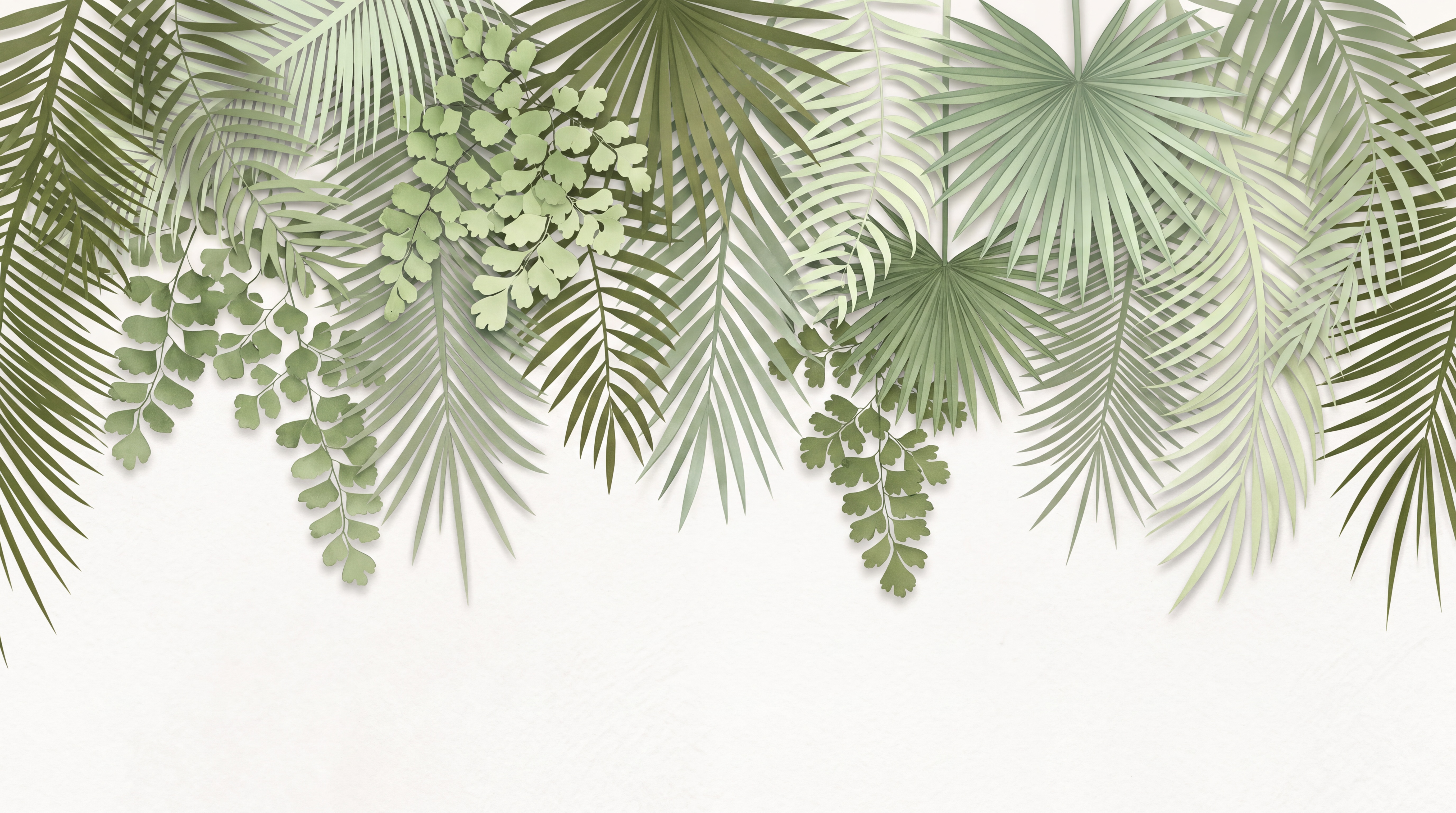 Green Leaf Botanical Organic Wallpaper Mural, Peel-and-stick Finish