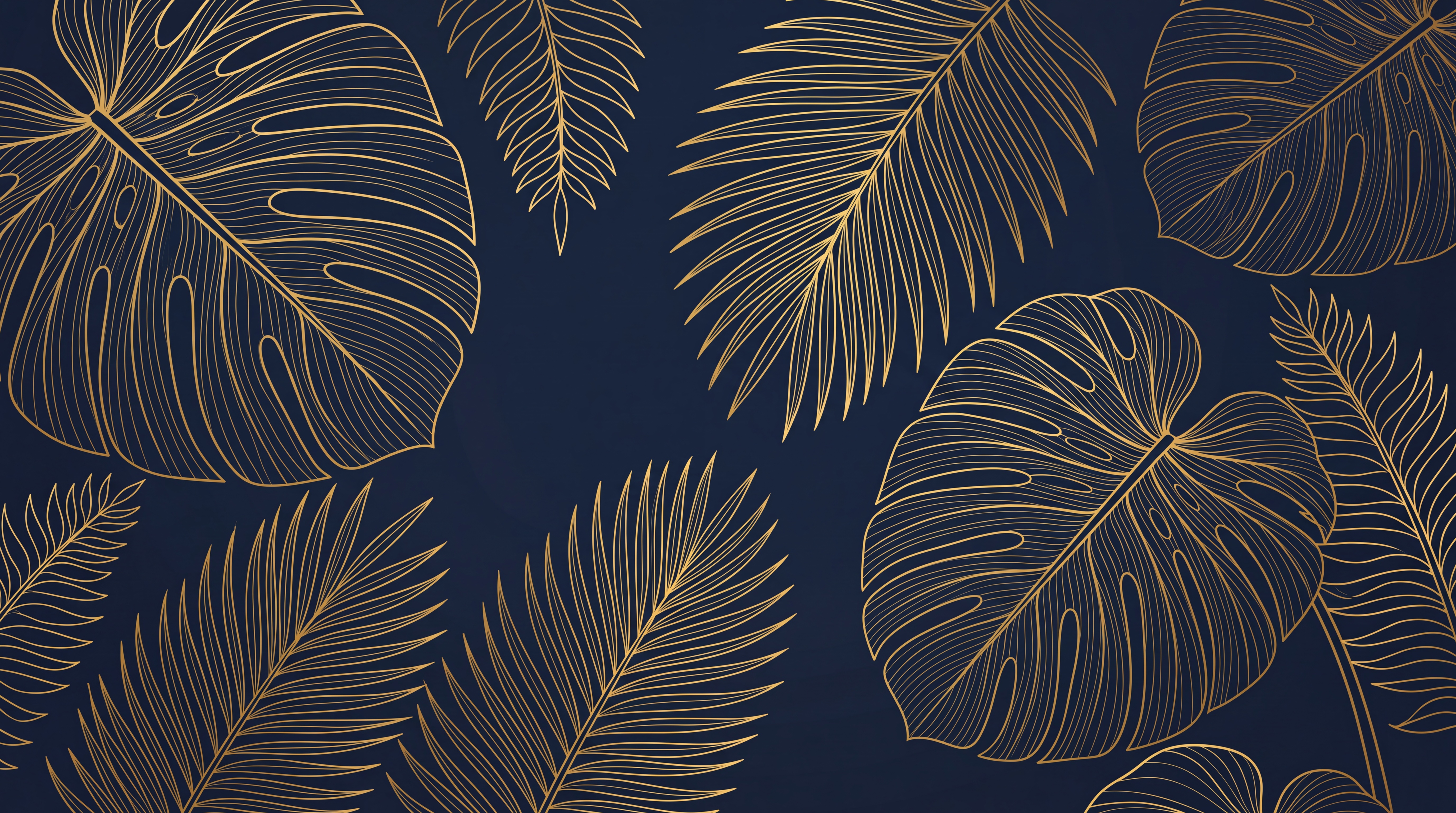 Gold Leaf Botanical Wallpaper Mural, Peel-and-stick Finish