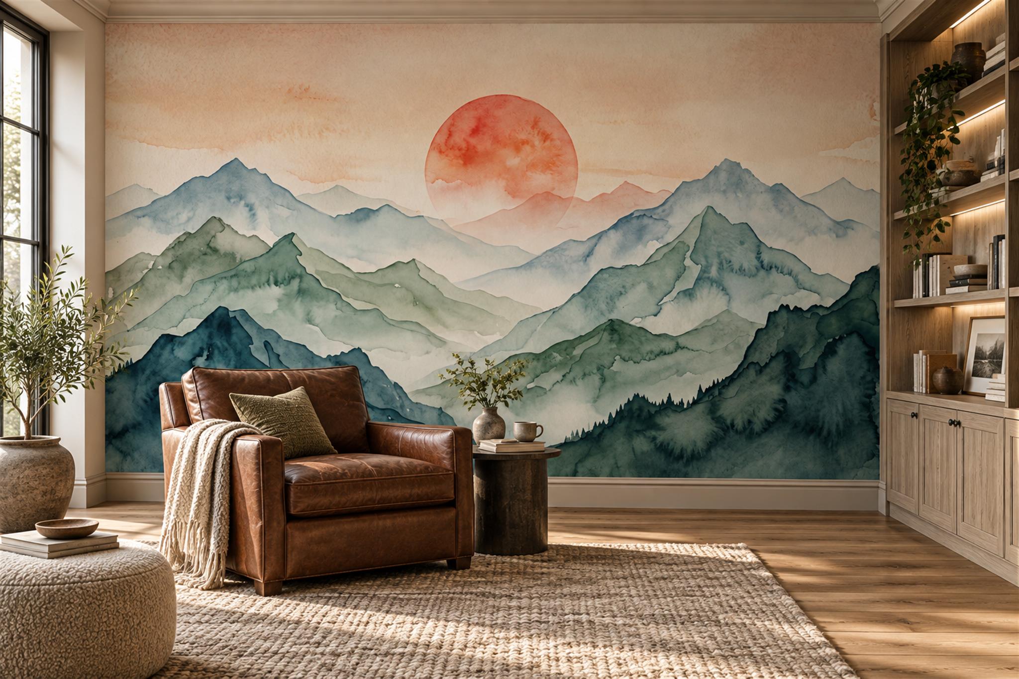Can Mural Wallpaper Work in a Reading Space? — wallpaper mural design preview, peel-and-stick finish