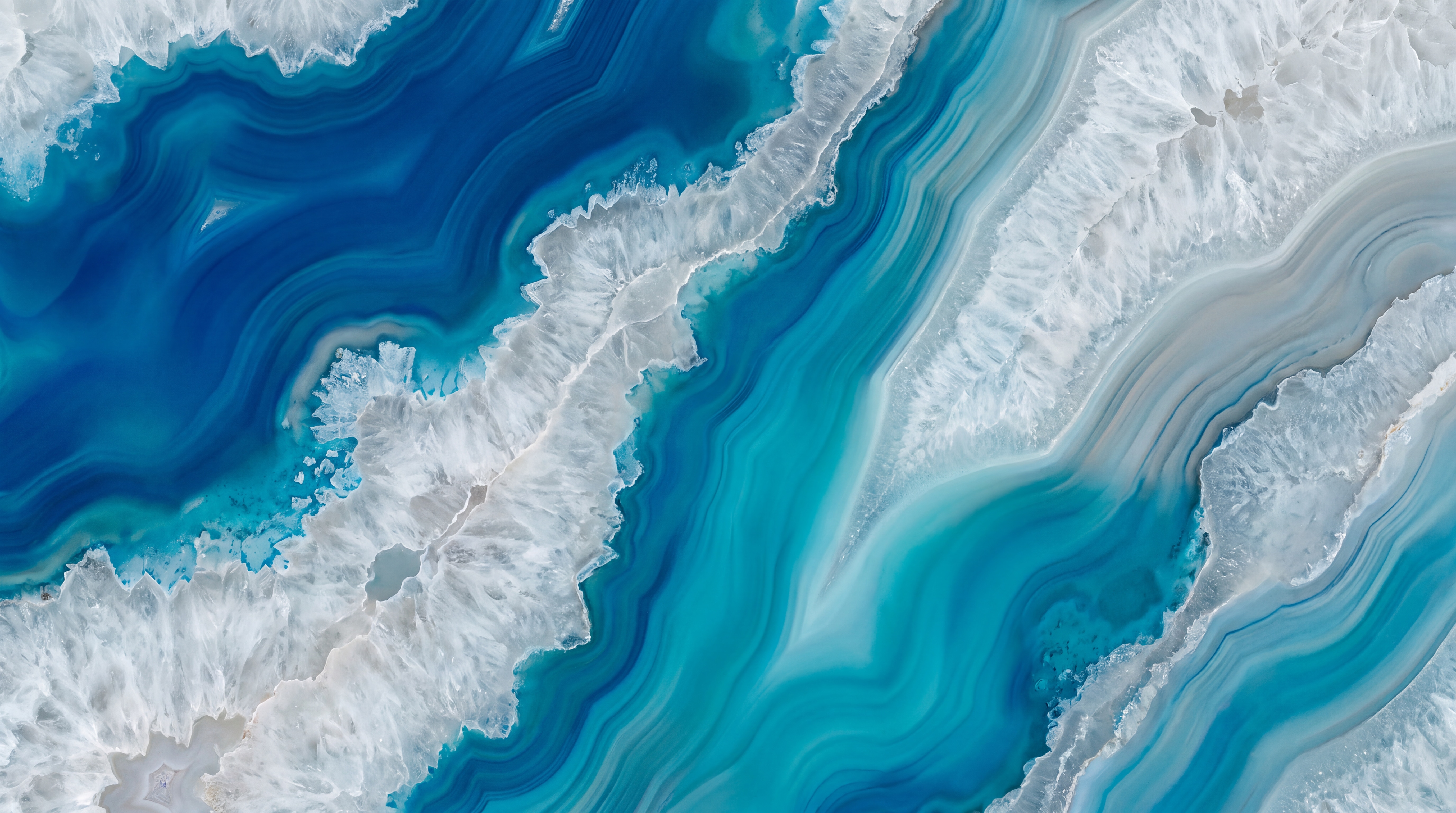 Teal Agate Decorative Wallpaper Mural, Peel-and-stick Finish