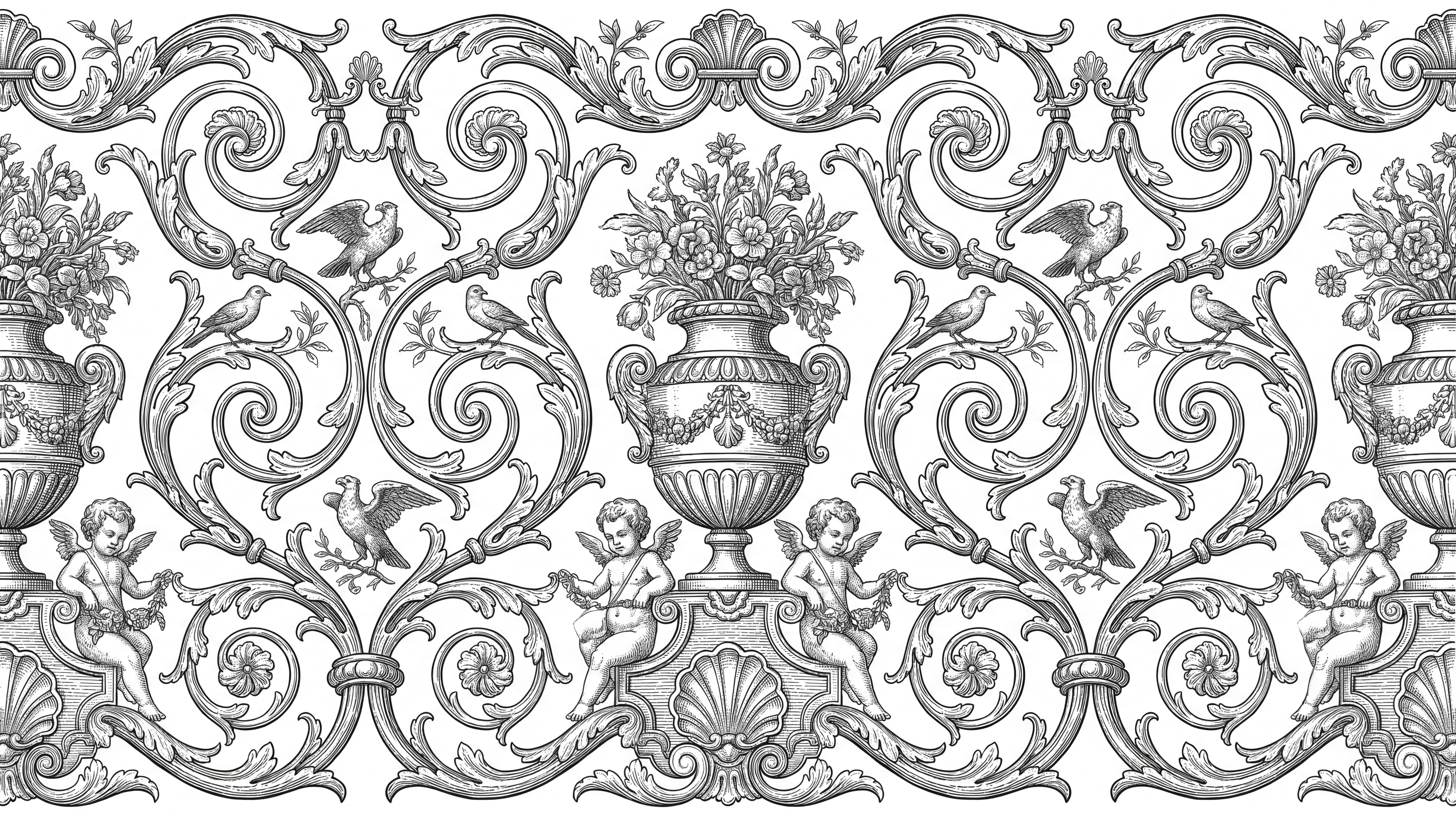 Grey Pattern Decorative Wallpaper Mural Layered Damask Wallpaper Mural, Peel-and-stick Finish
