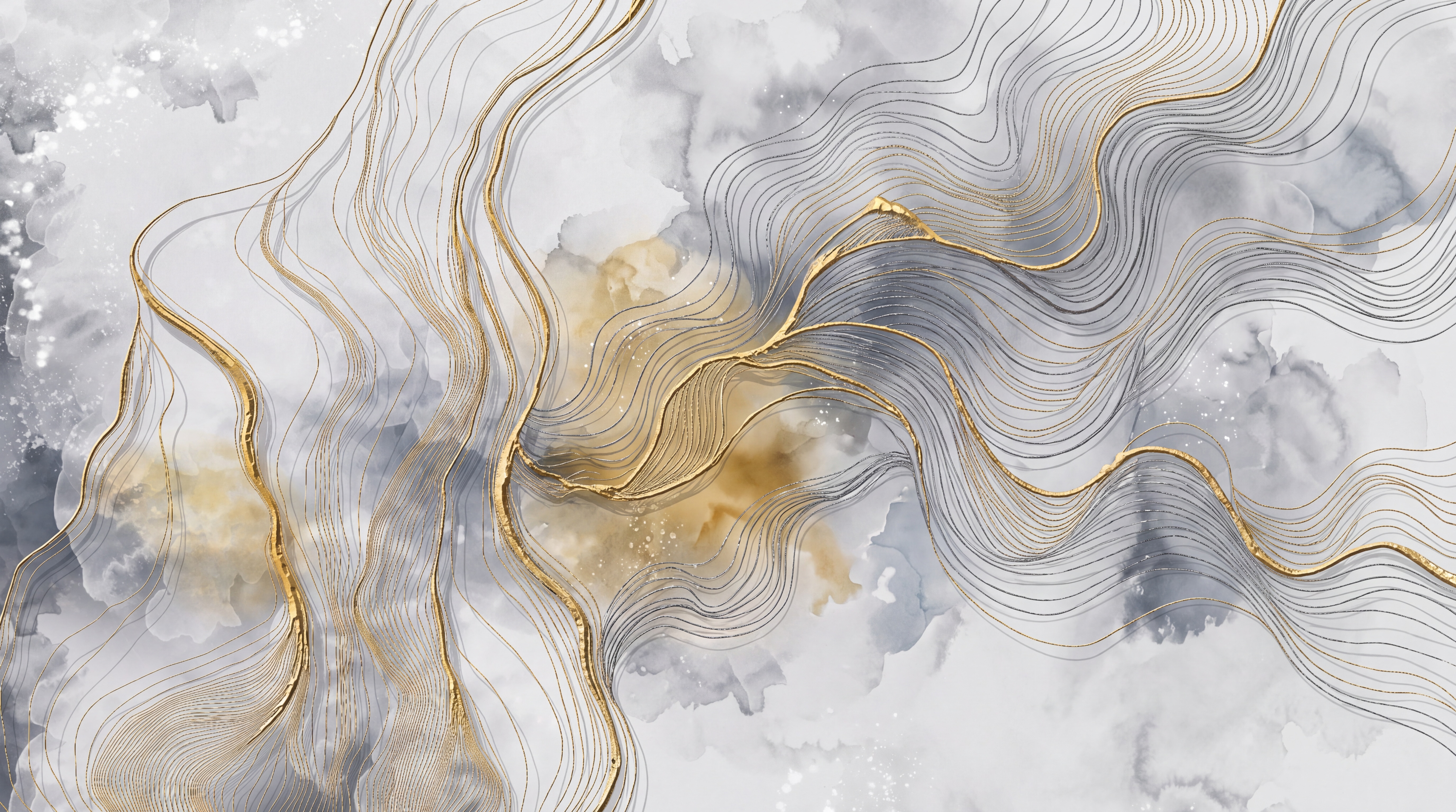 Gold Marble Decorative Wallpaper Mural, Peel-and-stick Finish