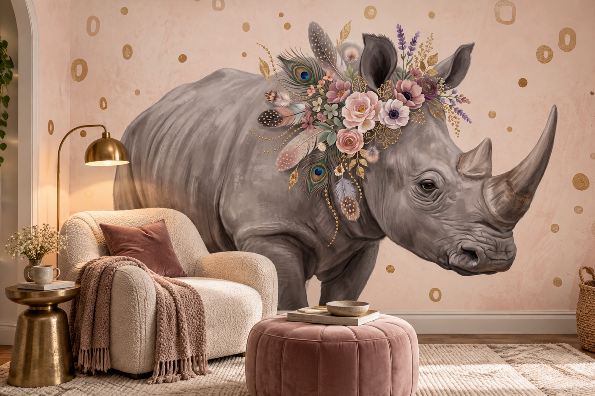 Grey Pattern Decorative Wallpaper Mural Layered Painterly Marks Bedroom-wallpaper-murals, Peel-and-stick Finish