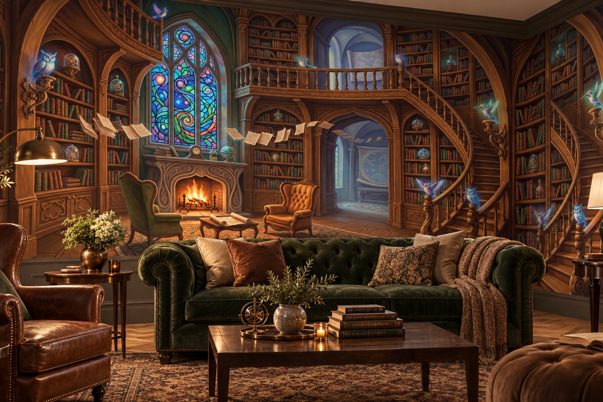 Brown Pattern Decorative Wallpaper Mural Layered Bedroom-wallpaper-murals, Peel-and-stick Finish