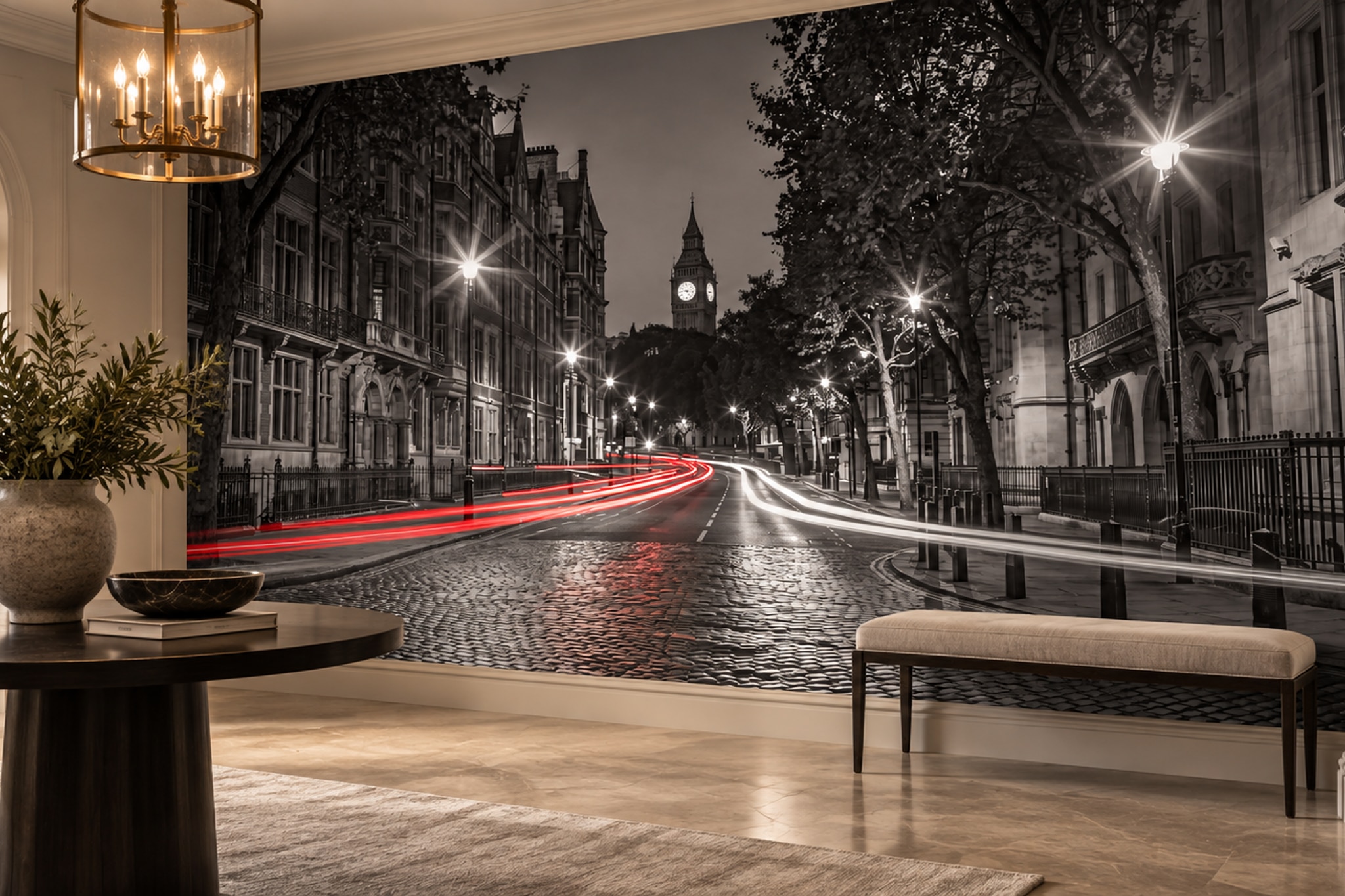 Black Pattern Decorative Illustrated Wallpaper Mural Dining-room-wallpaper-murals, Peel-and-stick Finish