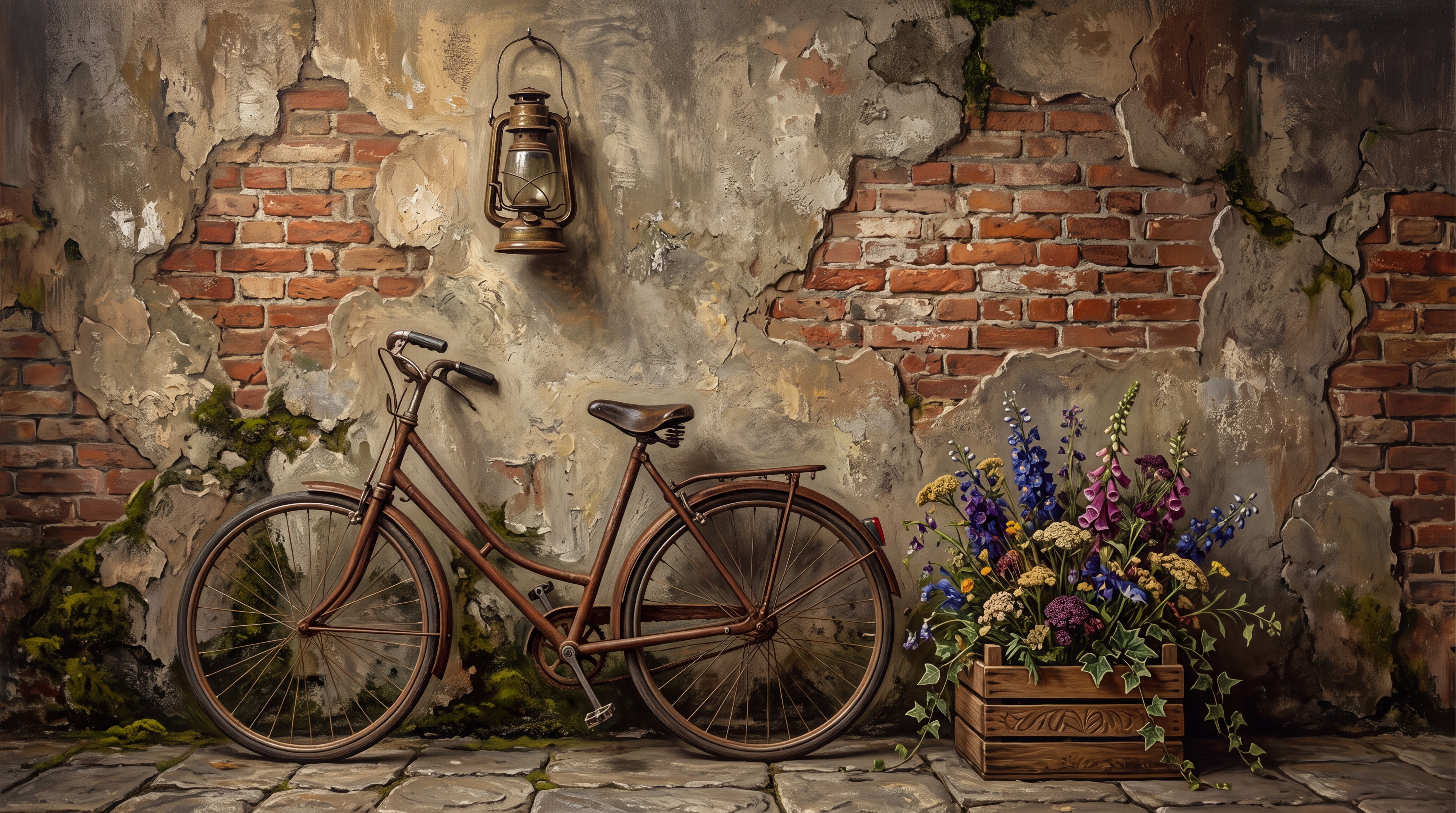 Rust Pattern Decorative Atmospheric Wallpaper Mural, Peel-and-stick Finish