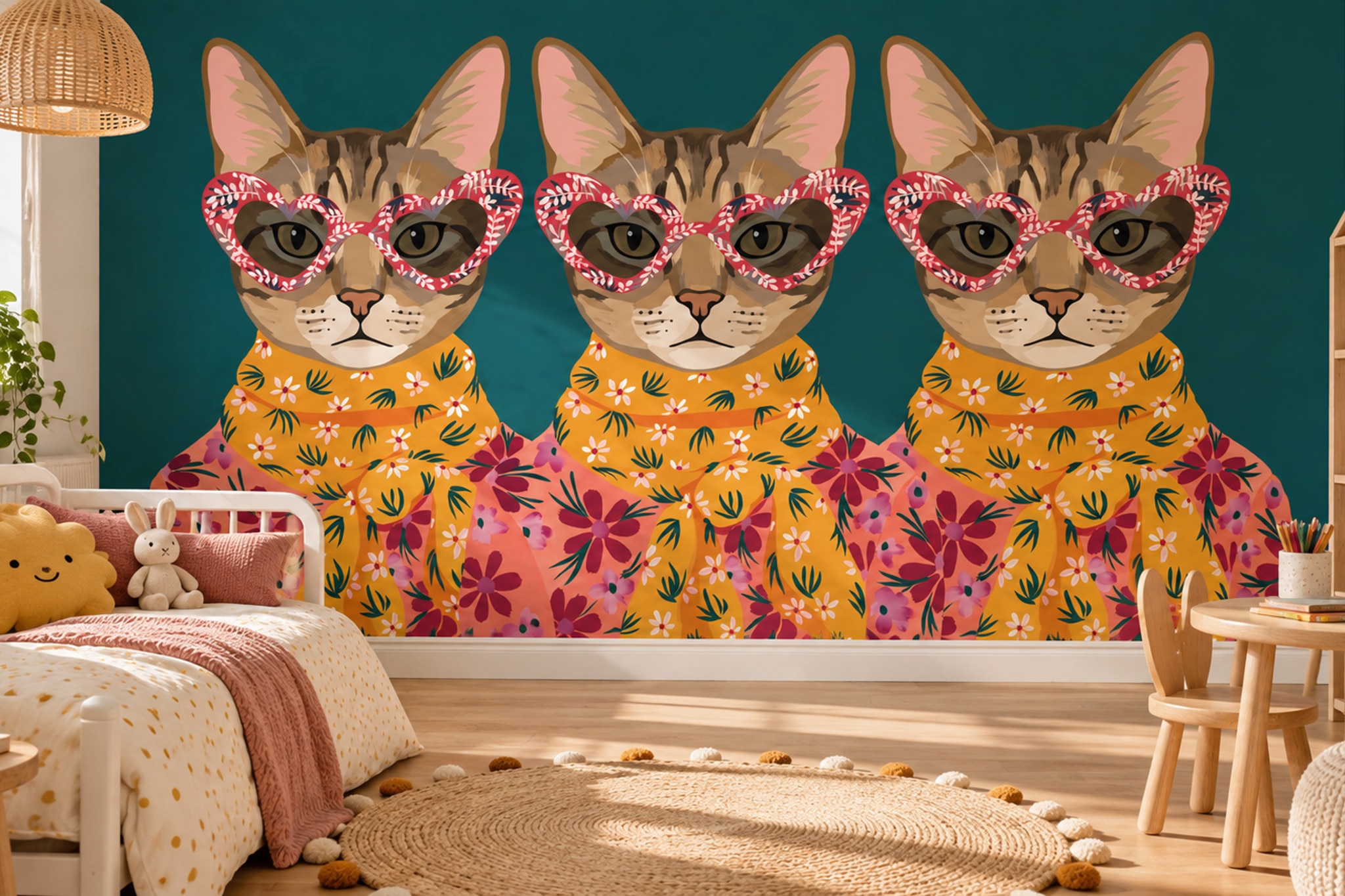 Pink Pattern Decorative Wallpaper Mural Layered Painterly Marks Accent-wall-wallpaper-murals, Peel-and-stick Finish