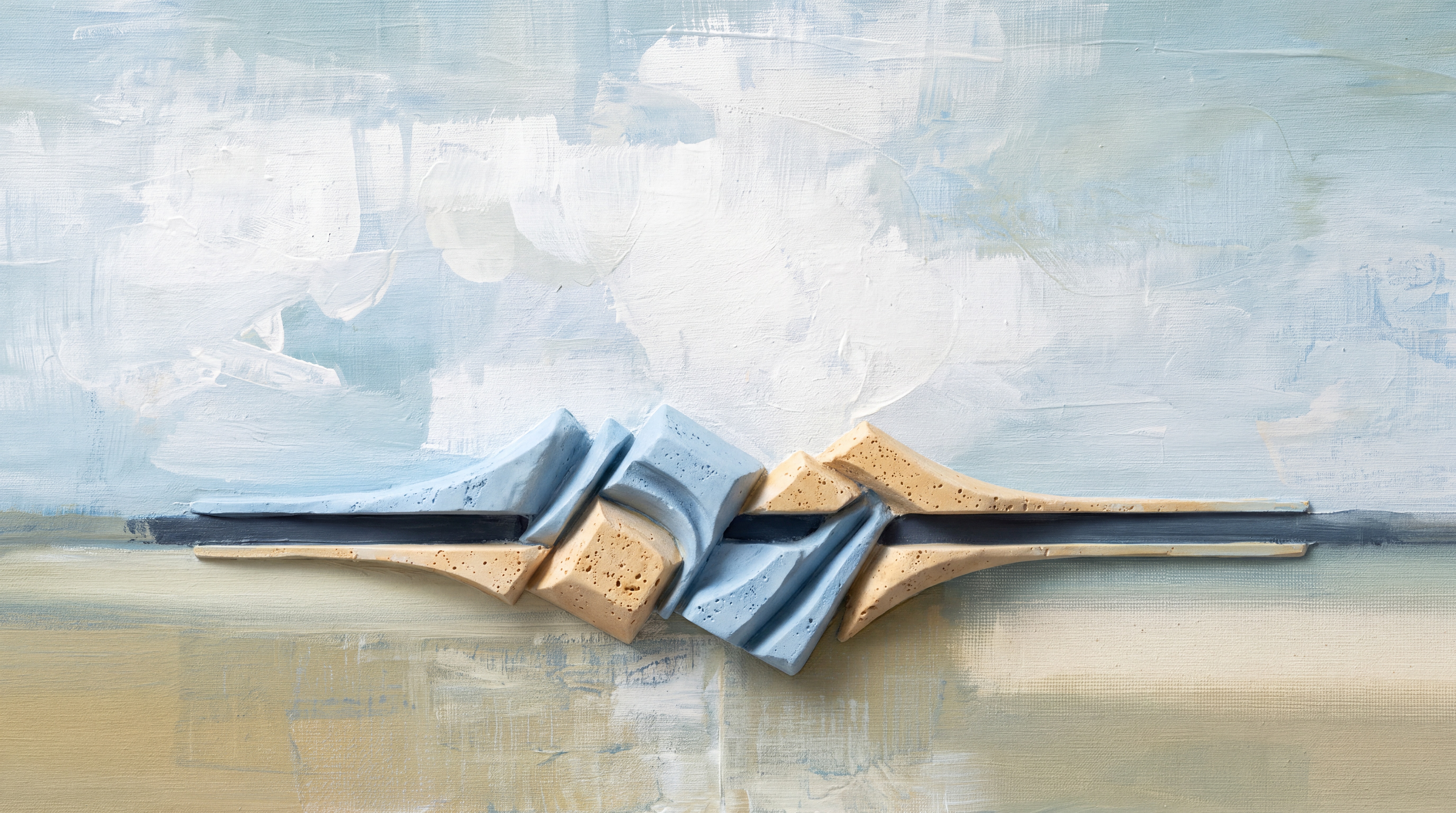 Blue Abstract Abstract Wallpaper Mural Accent-wall-wallpaper-murals, Peel-and-stick Finish