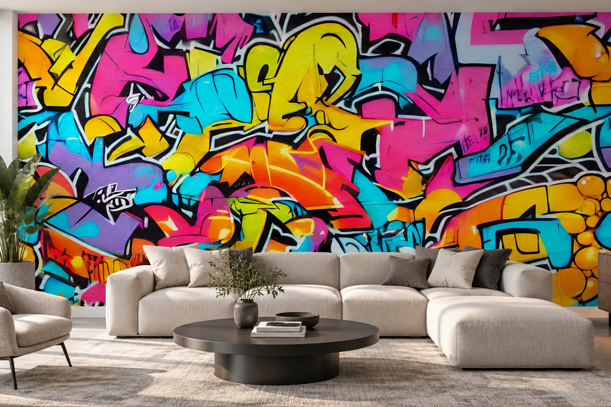 Pink Pattern Decorative Wallpaper Mural Layered Quiet Forms Wallpaper Accent-wall-wallpaper-murals, Peel-and-stick Finish