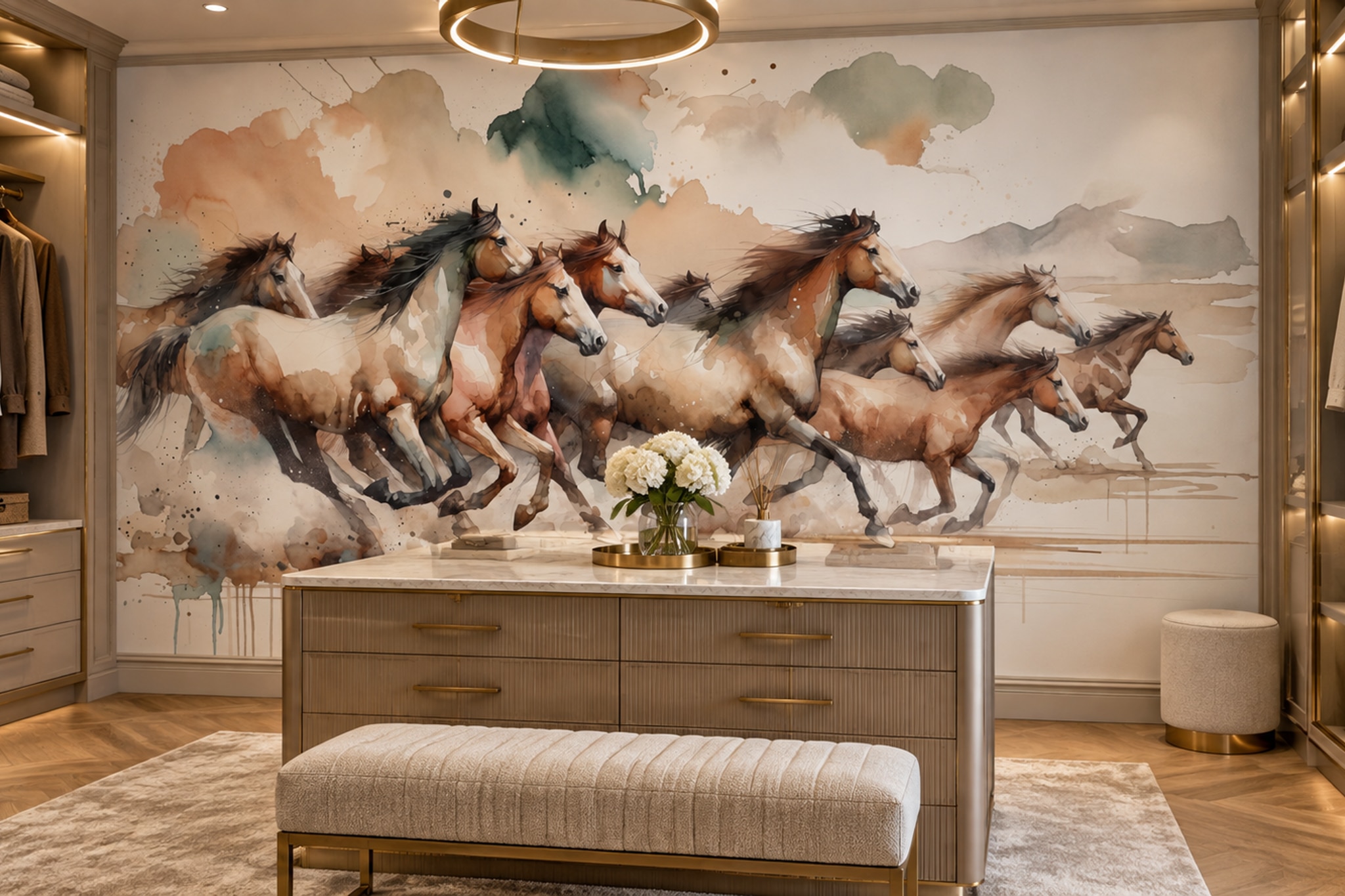 Brown Pattern Decorative Wallpaper Mural Layered Abstract Wallpaper Accent-wall-wallpaper-murals, Peel-and-stick Finish