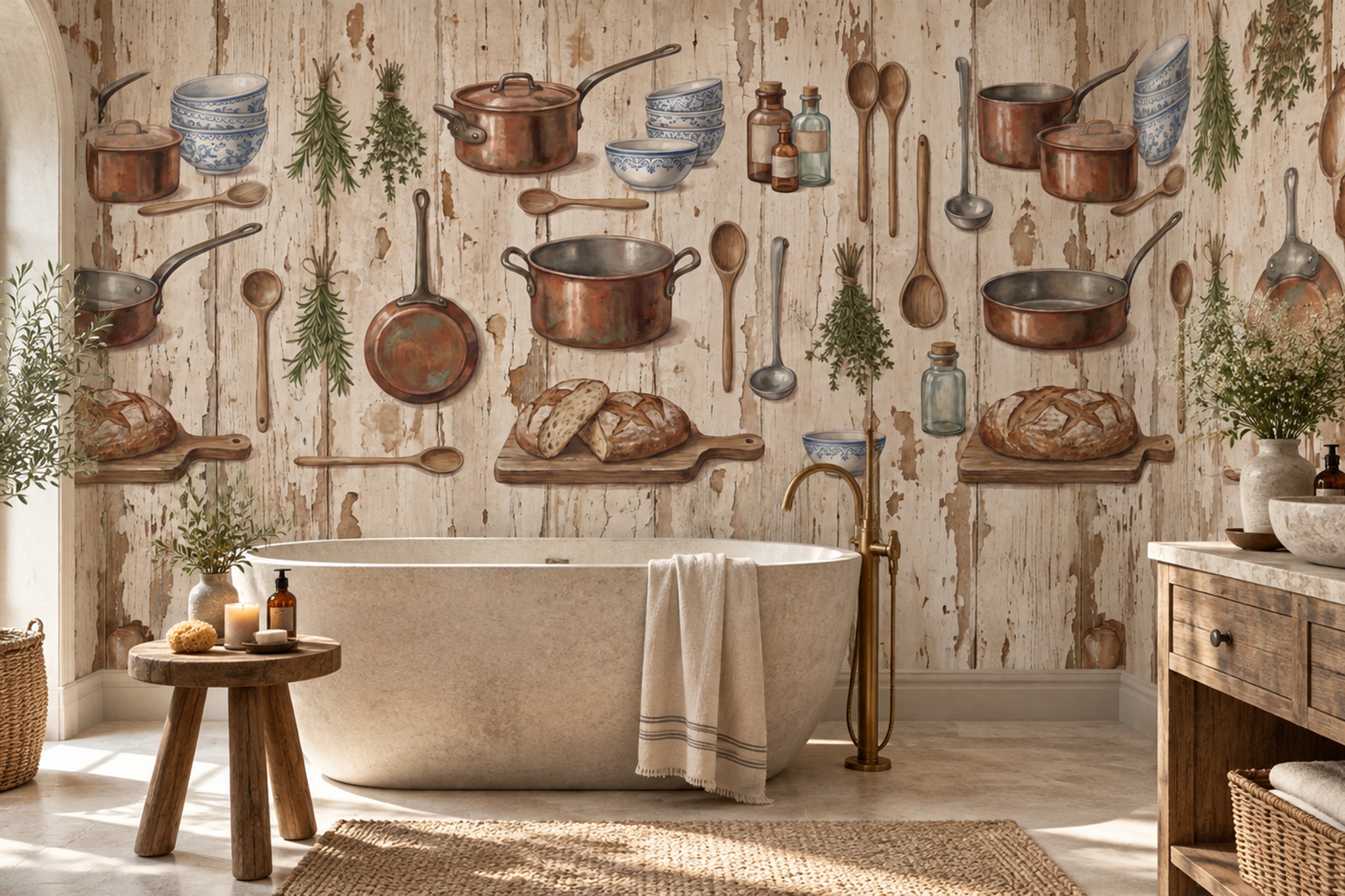 Beige Pattern Decorative Wallpaper Mural Layered Expressive Wallpaper Bedroom-wallpaper-murals, Peel-and-stick Finish