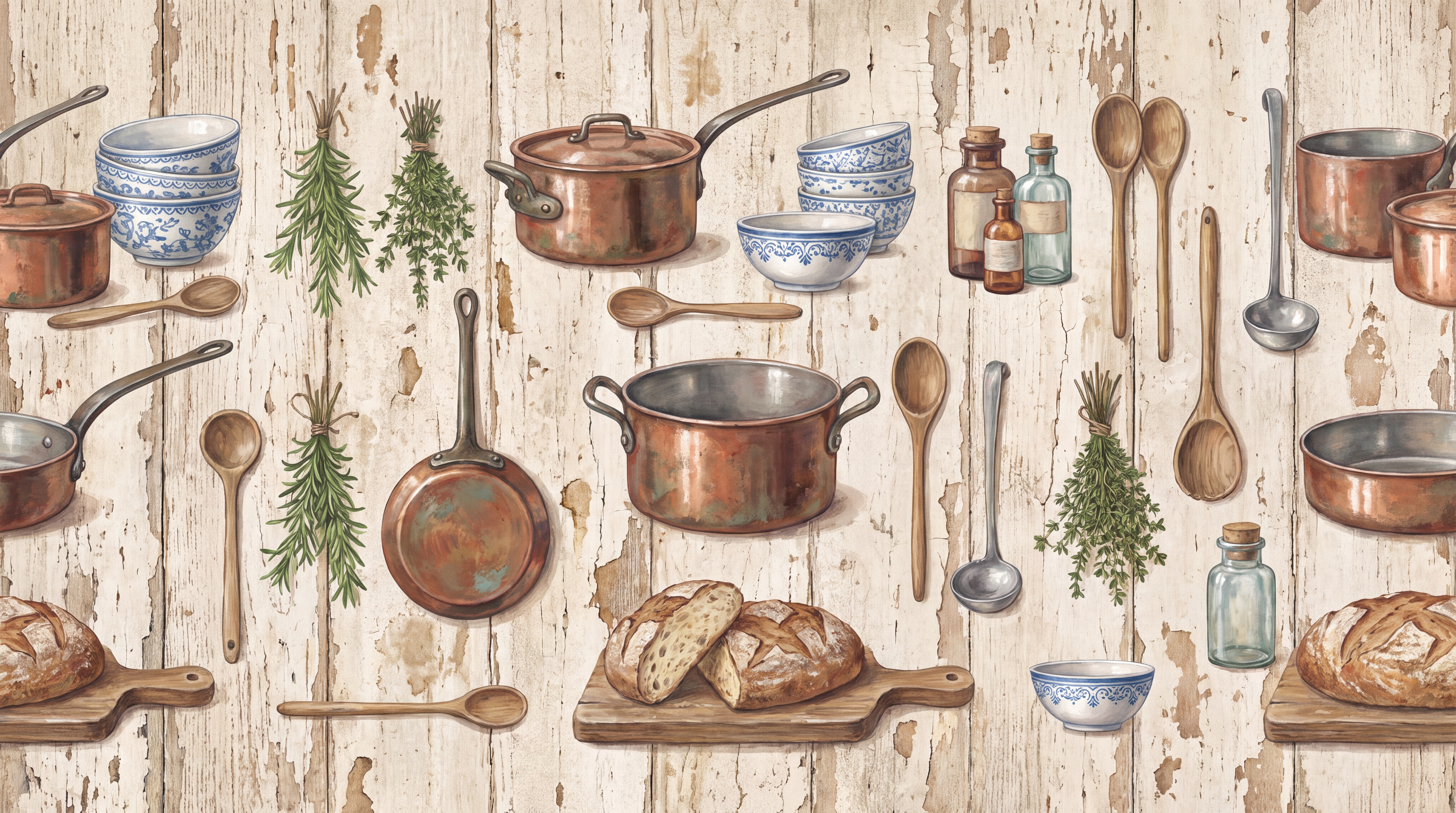 Beige Pattern Decorative Wallpaper Mural Layered Expressive Wallpaper, Shown In A Kitchen, Peel-and-stick Finish
