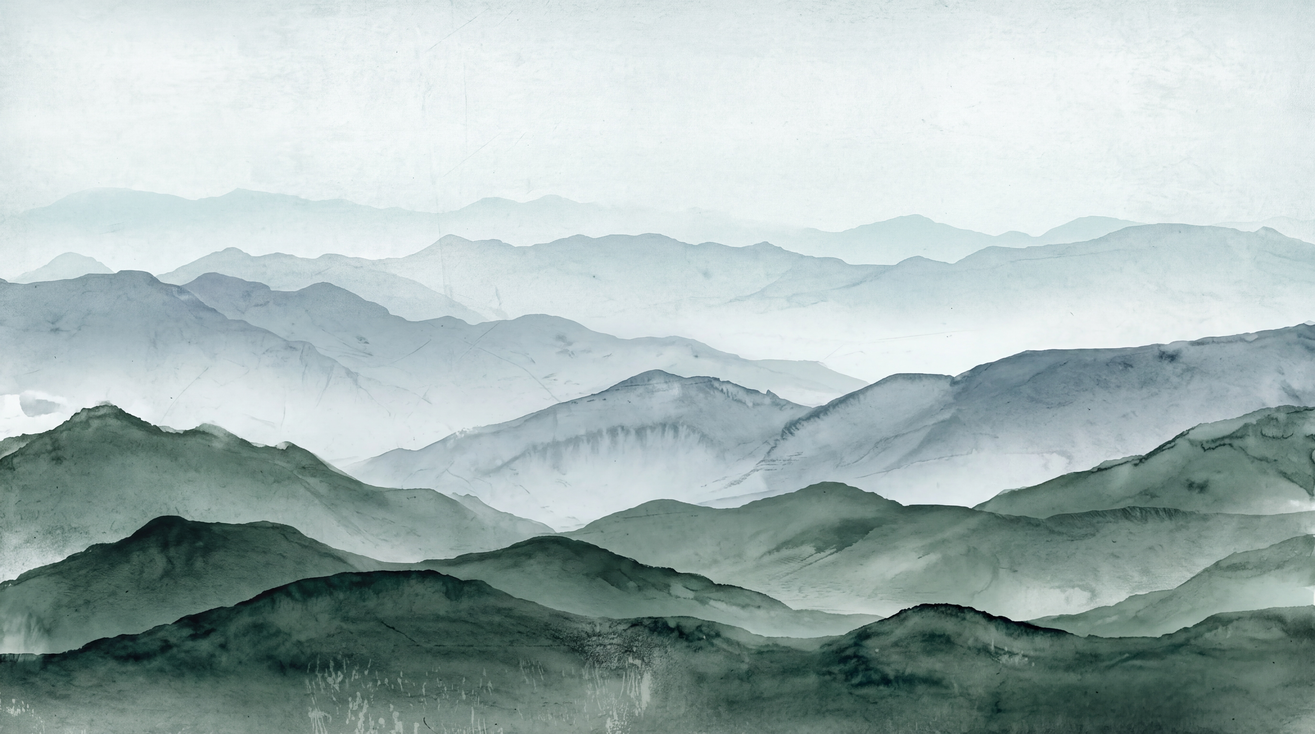 Green Mountain Scenic Textured Wallpaper Mural, Peel-and-stick Finish