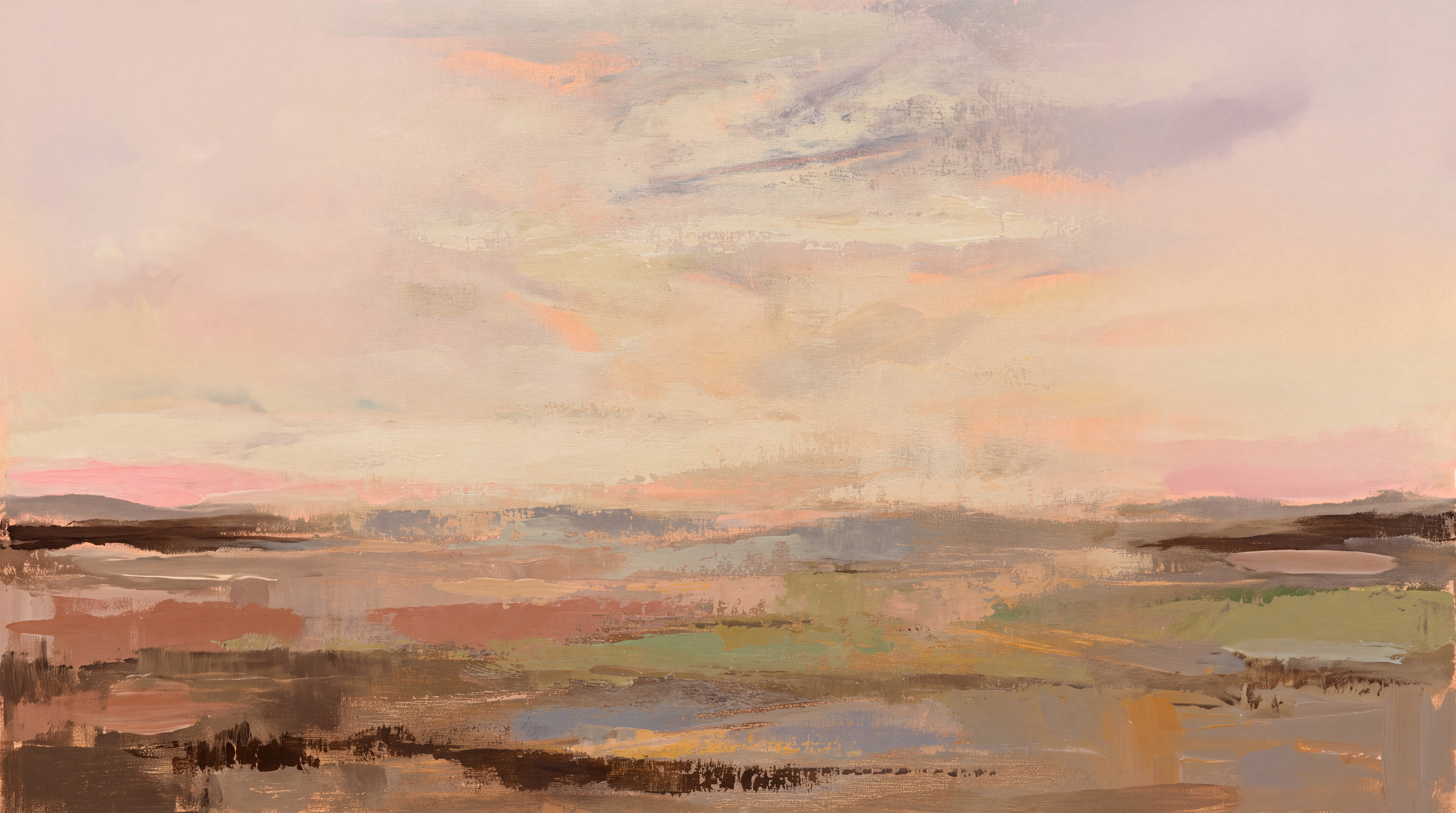 Peach Landscape Scenic Wallpaper Mural, Peel-and-stick Finish